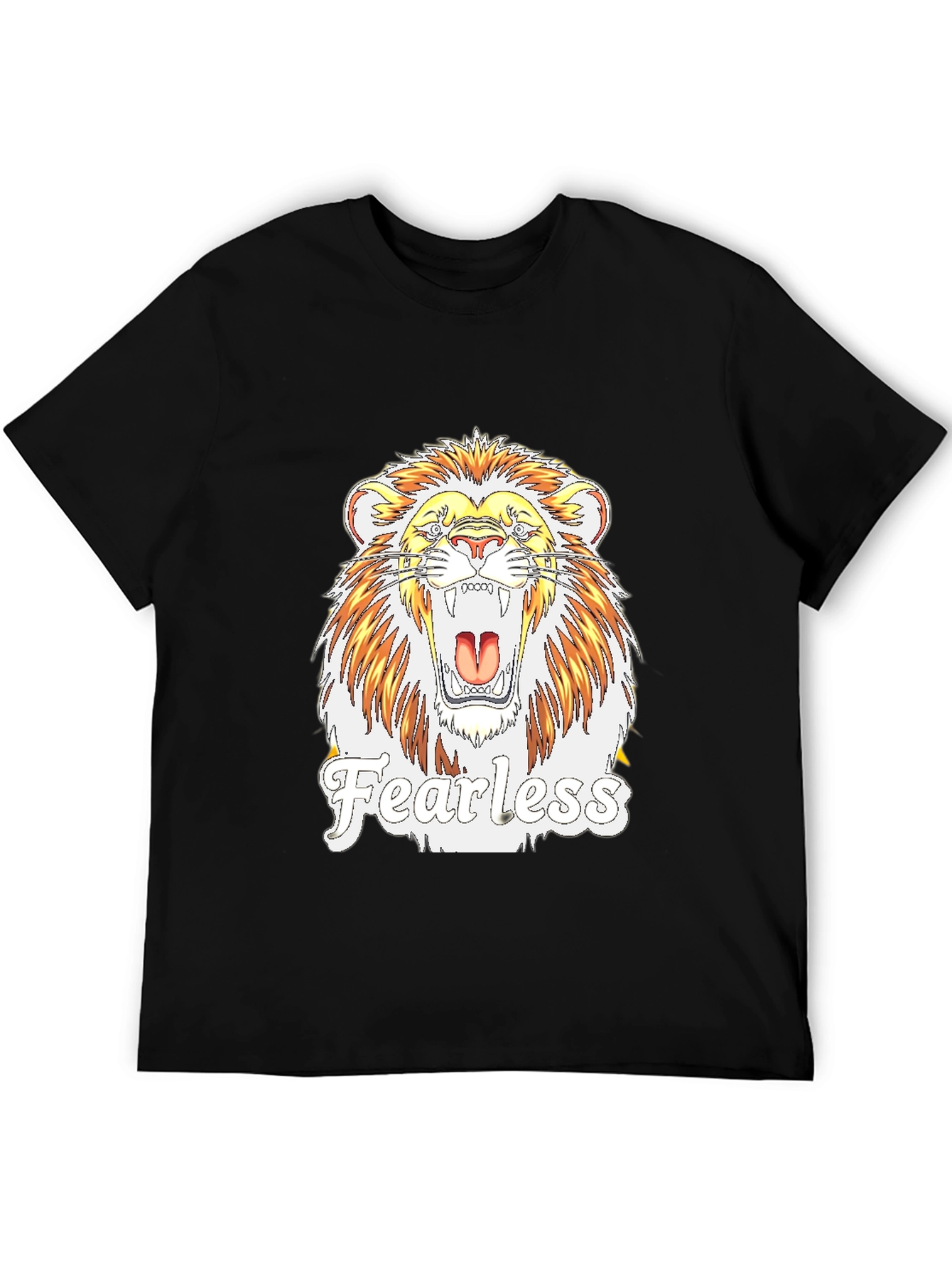 Fearless Lion Graphic Print T-Shirt