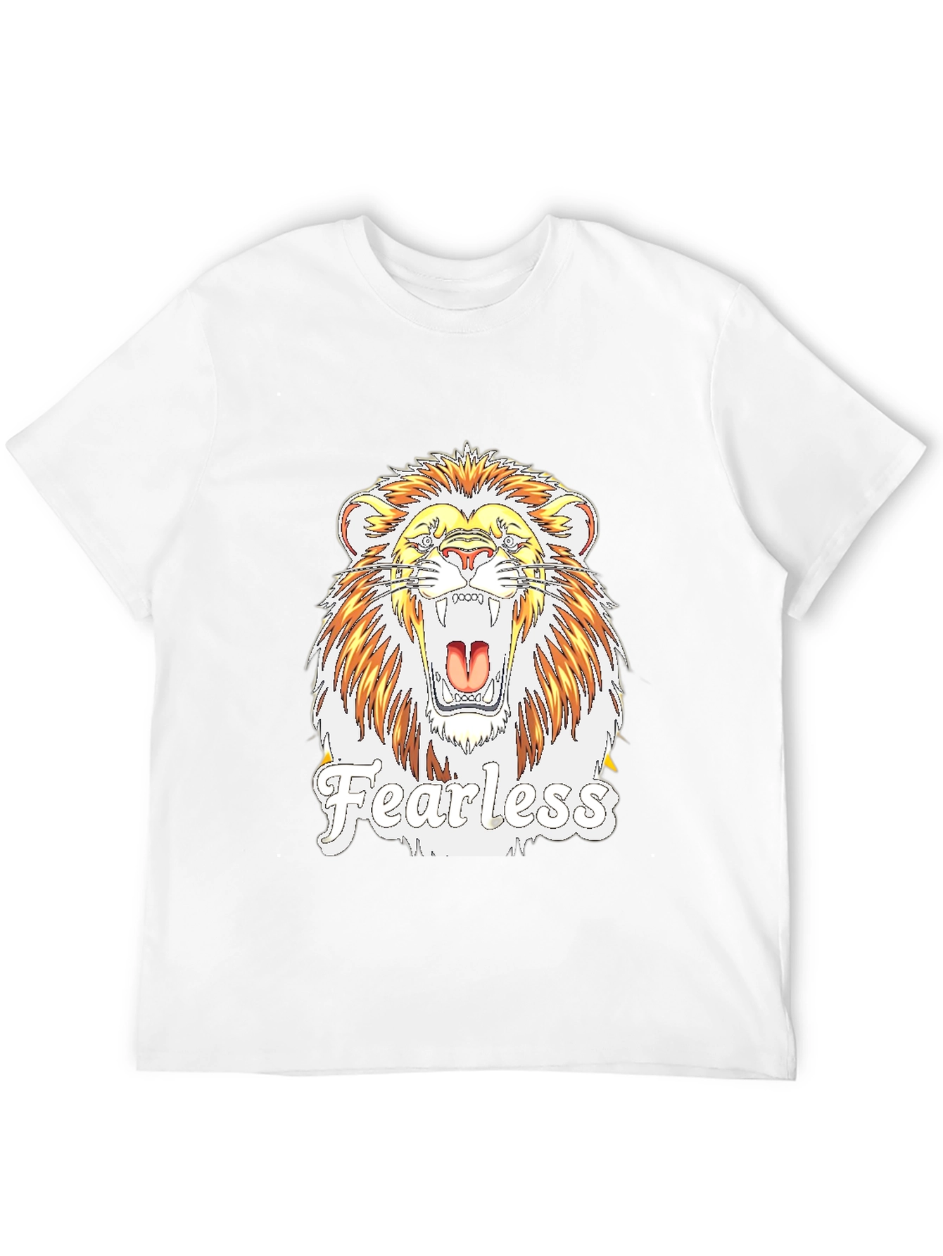 Fearless Lion Graphic Print T-Shirt
