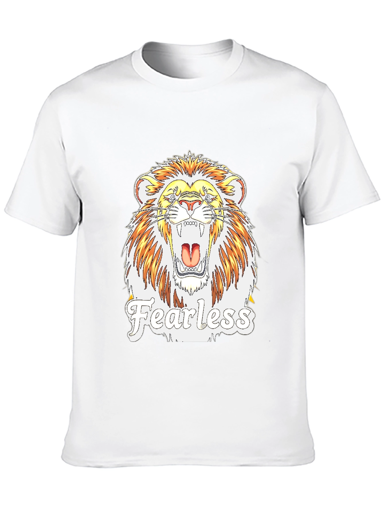 Fearless Lion Graphic Print T-Shirt