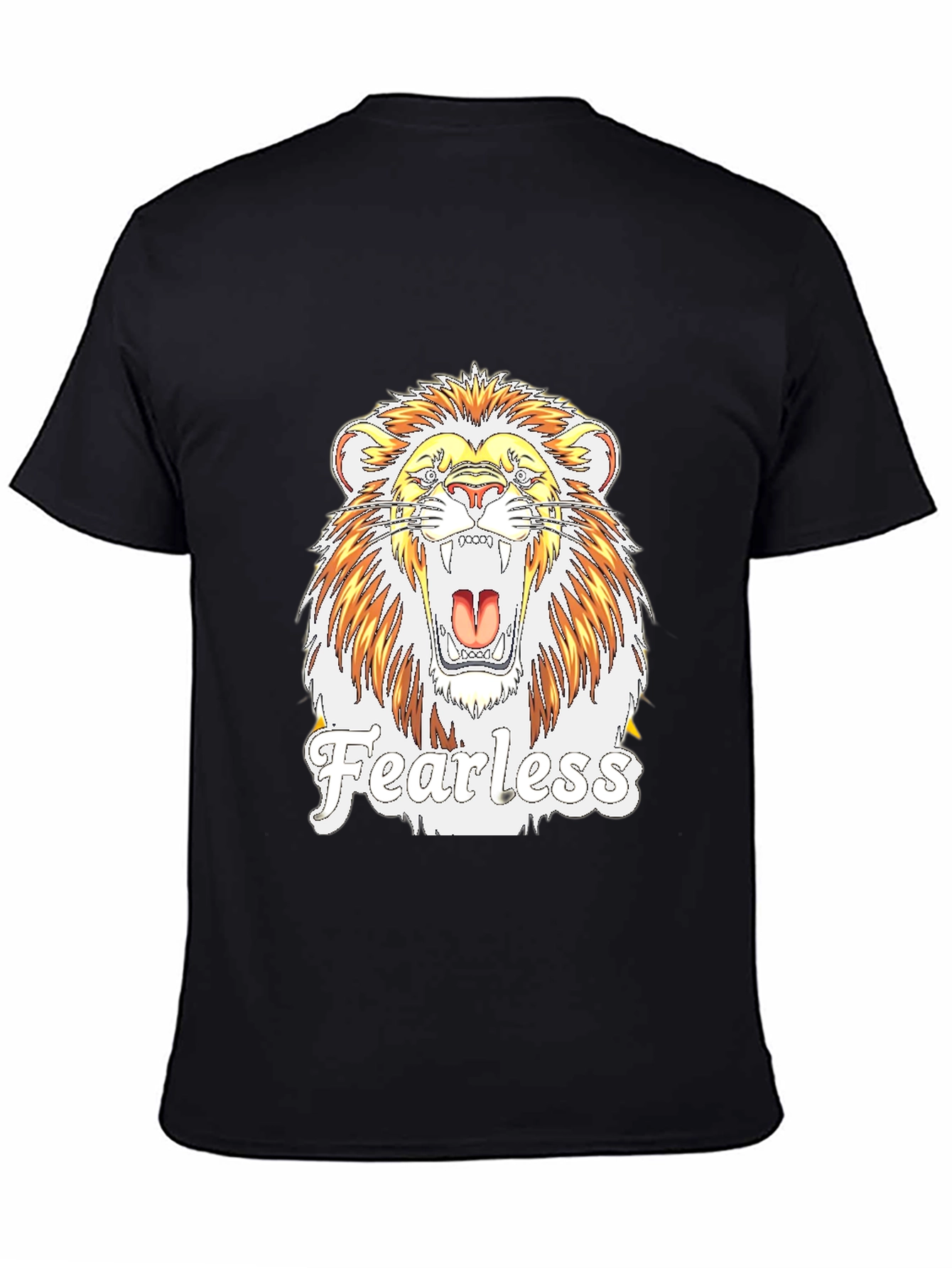 Fearless Lion Graphic Print T-Shirt