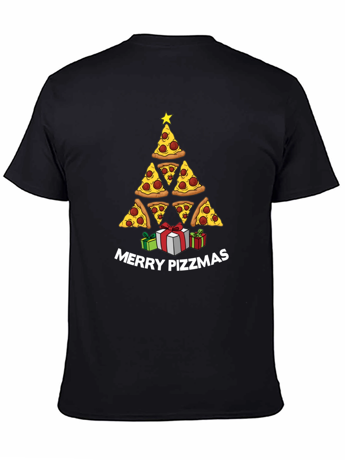 Merry Pizzmas T-Shirt: Pizza Christmas Tree Tee