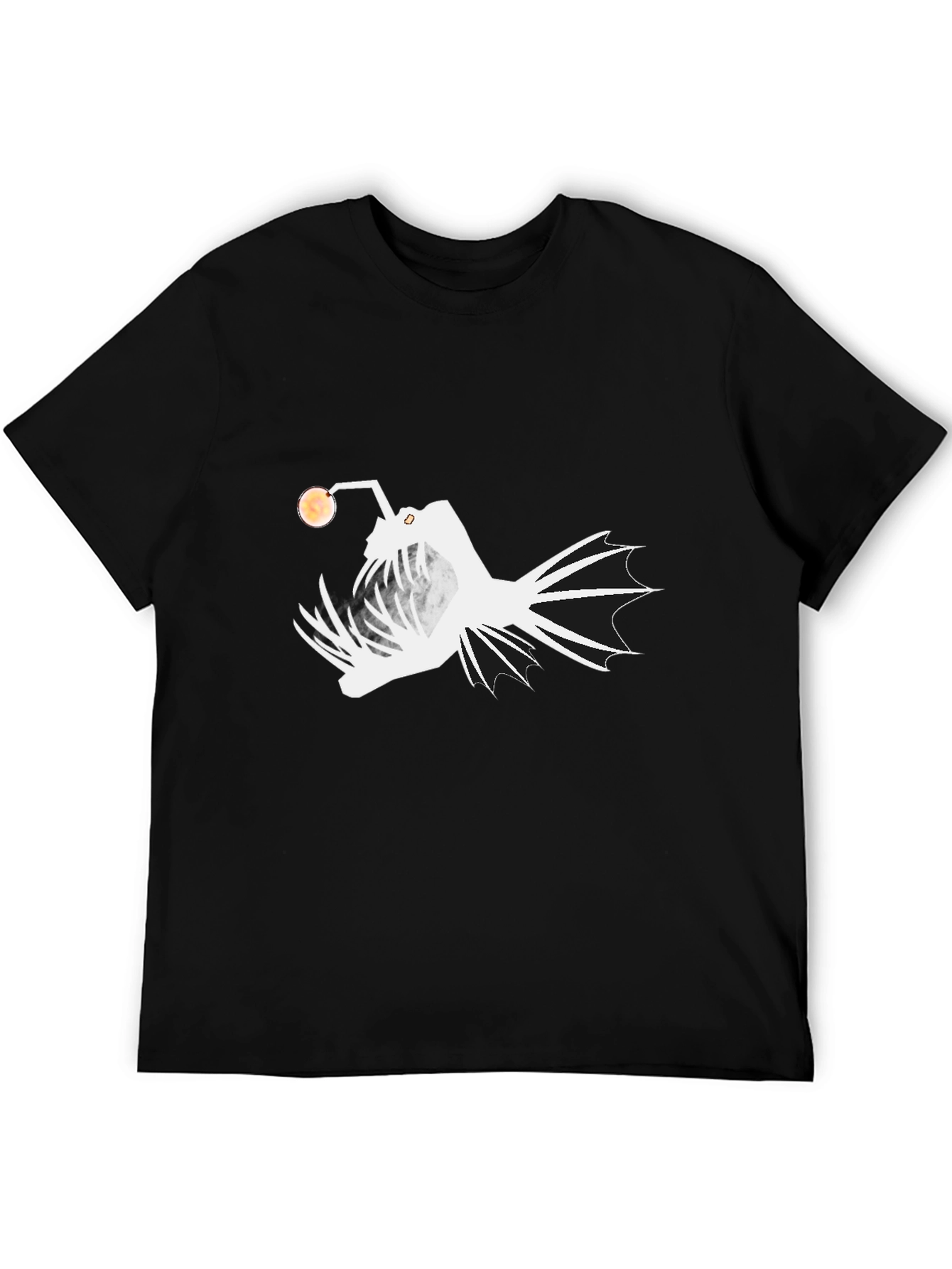 Anglerfish Graphic Tee - Black Cotton T-Shirt