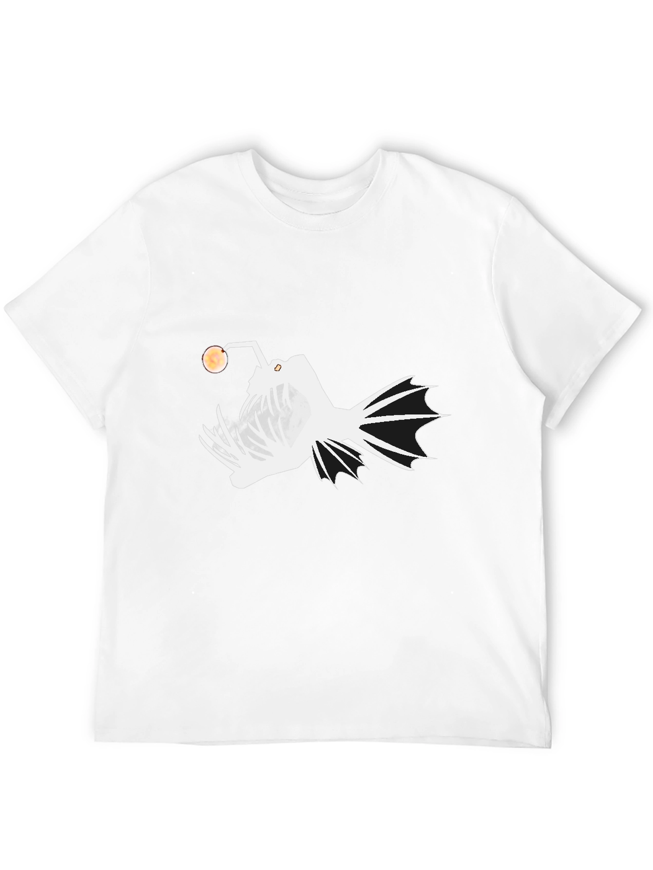 Anglerfish Graphic Tee - Black Cotton T-Shirt