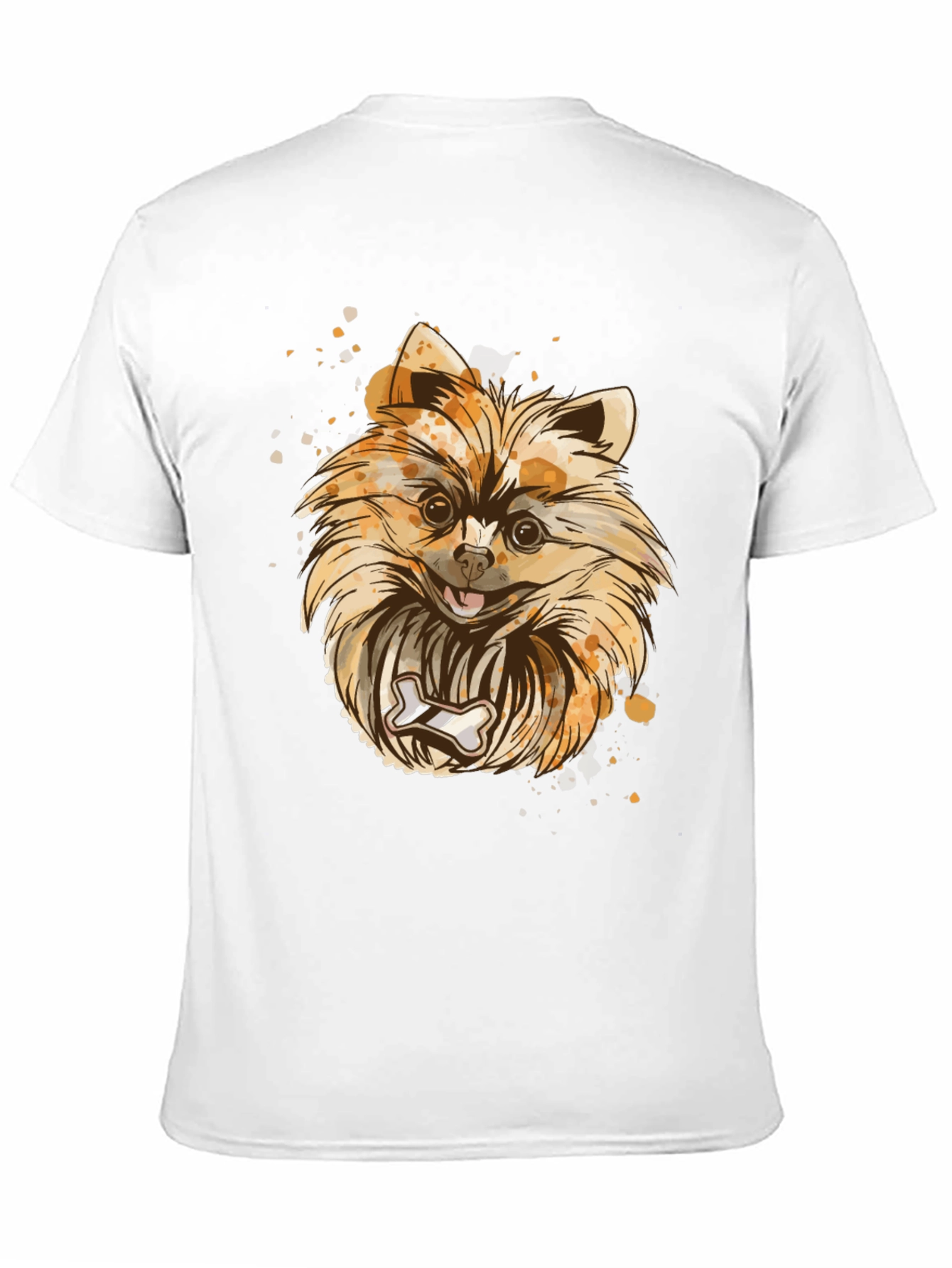 Pomeranian Dog Graphic T-Shirt - Black