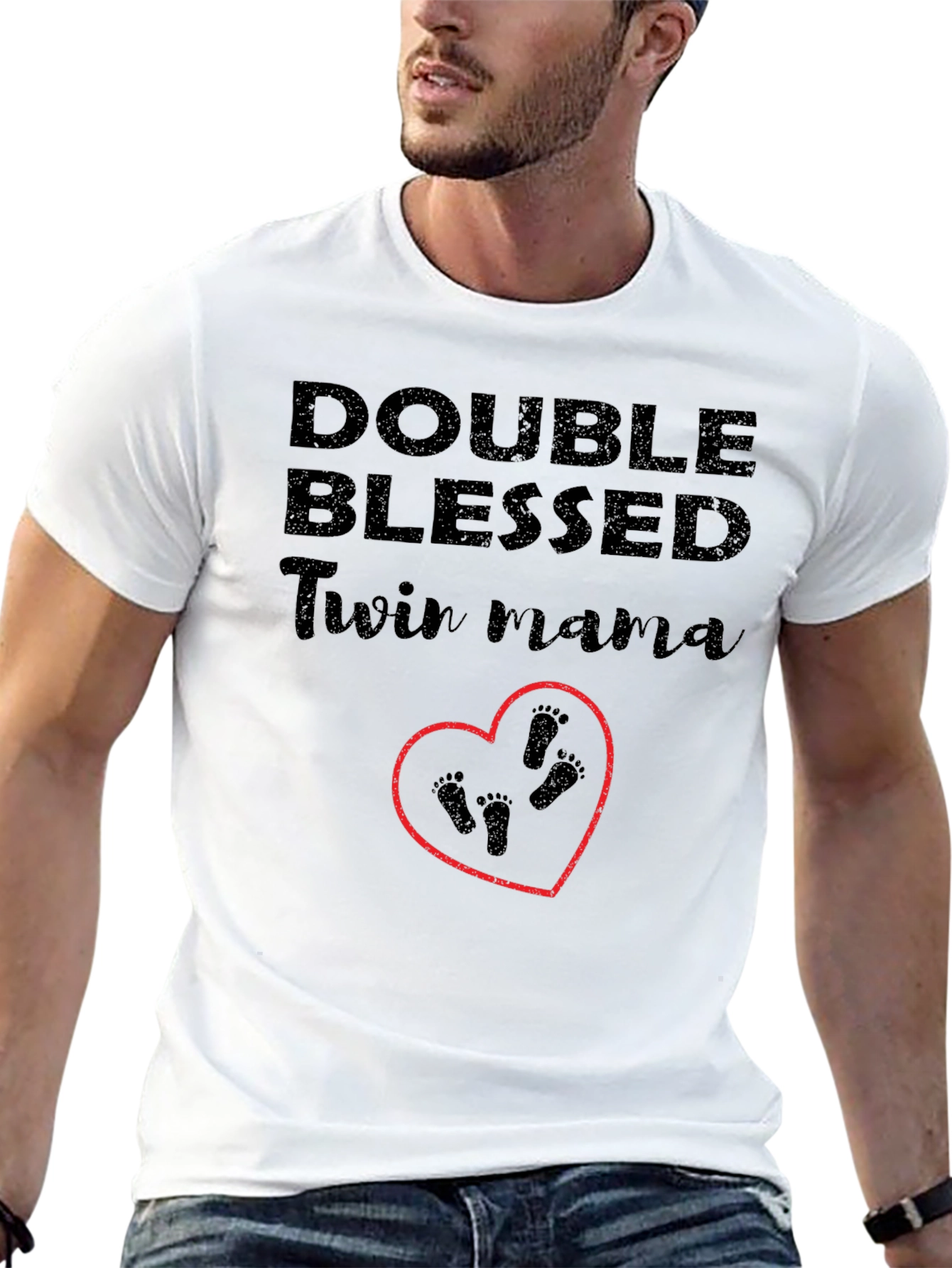 Double Blessed Twin Mama Graphic Tee