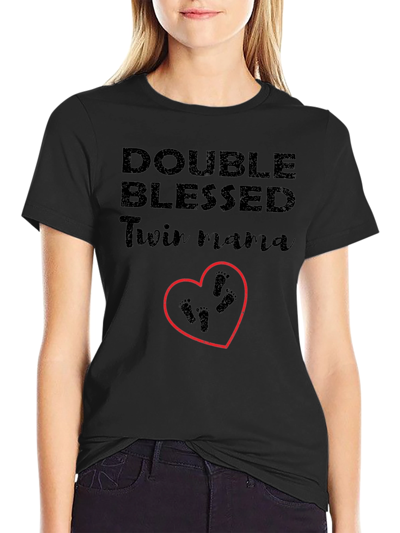 Double Blessed Twin Mama Graphic Tee