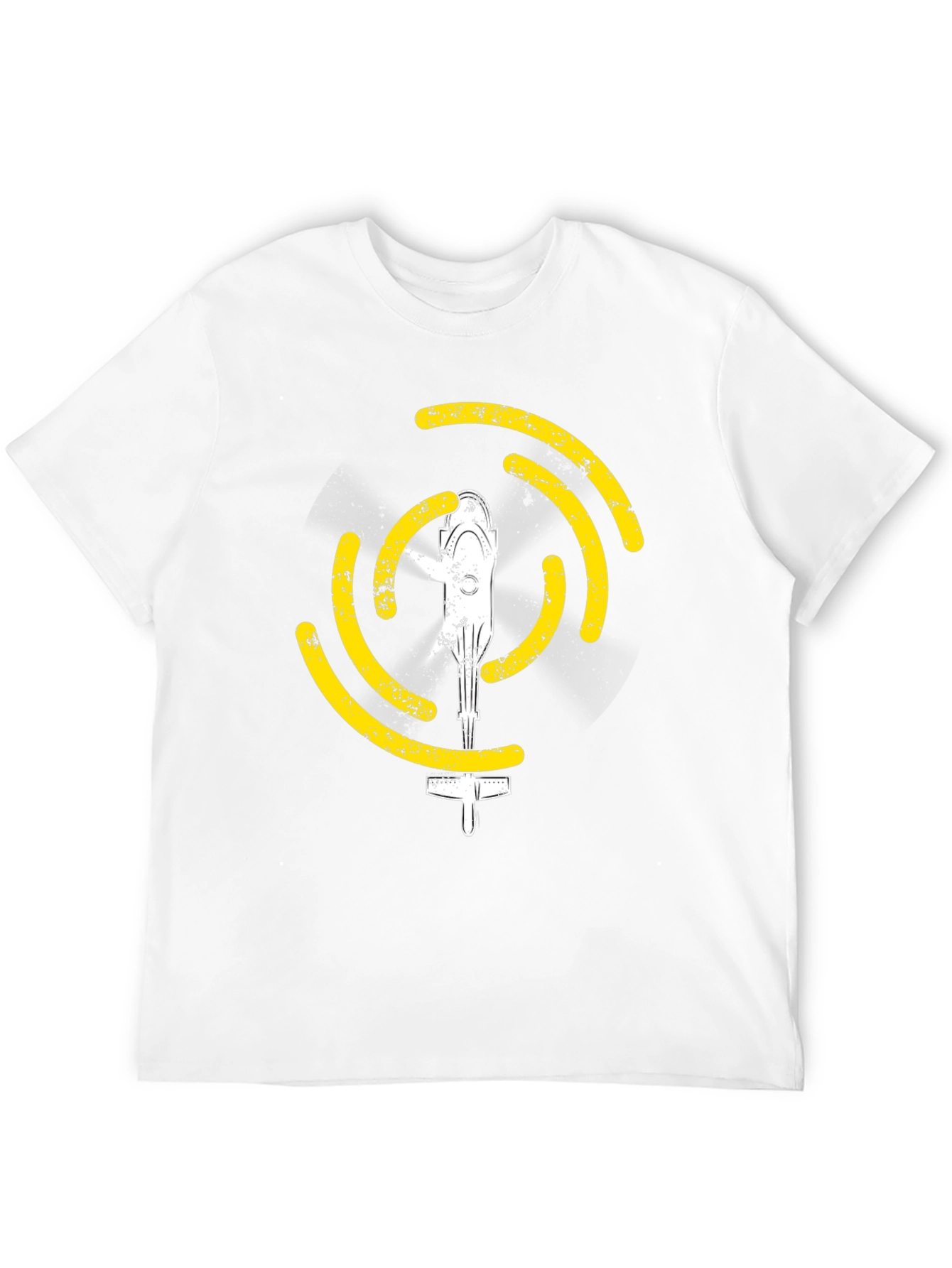 Helicopter Graphic Tee - Black Cotton T-Shirt