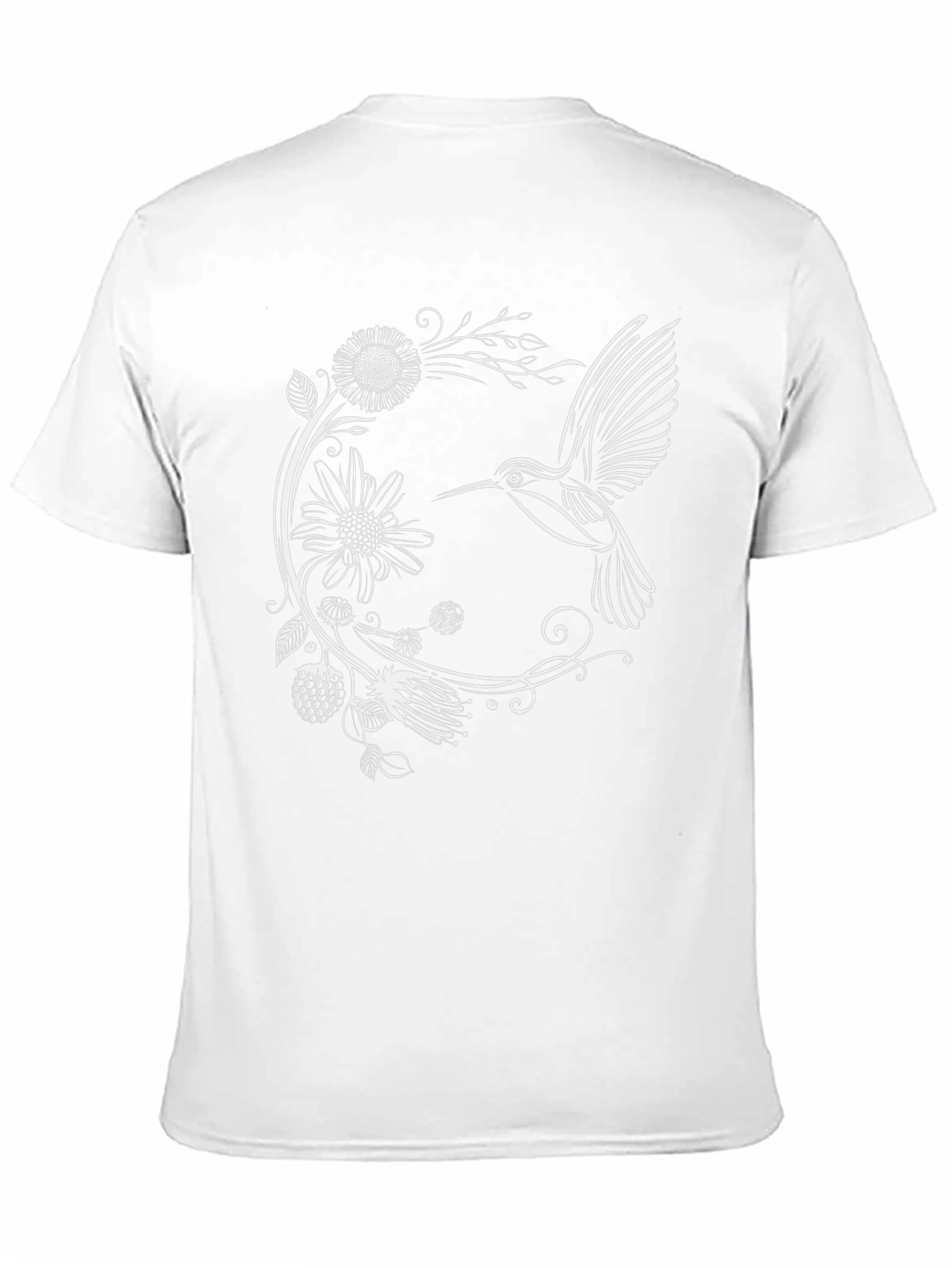 Hummingbird Floral Graphic Tee - Black