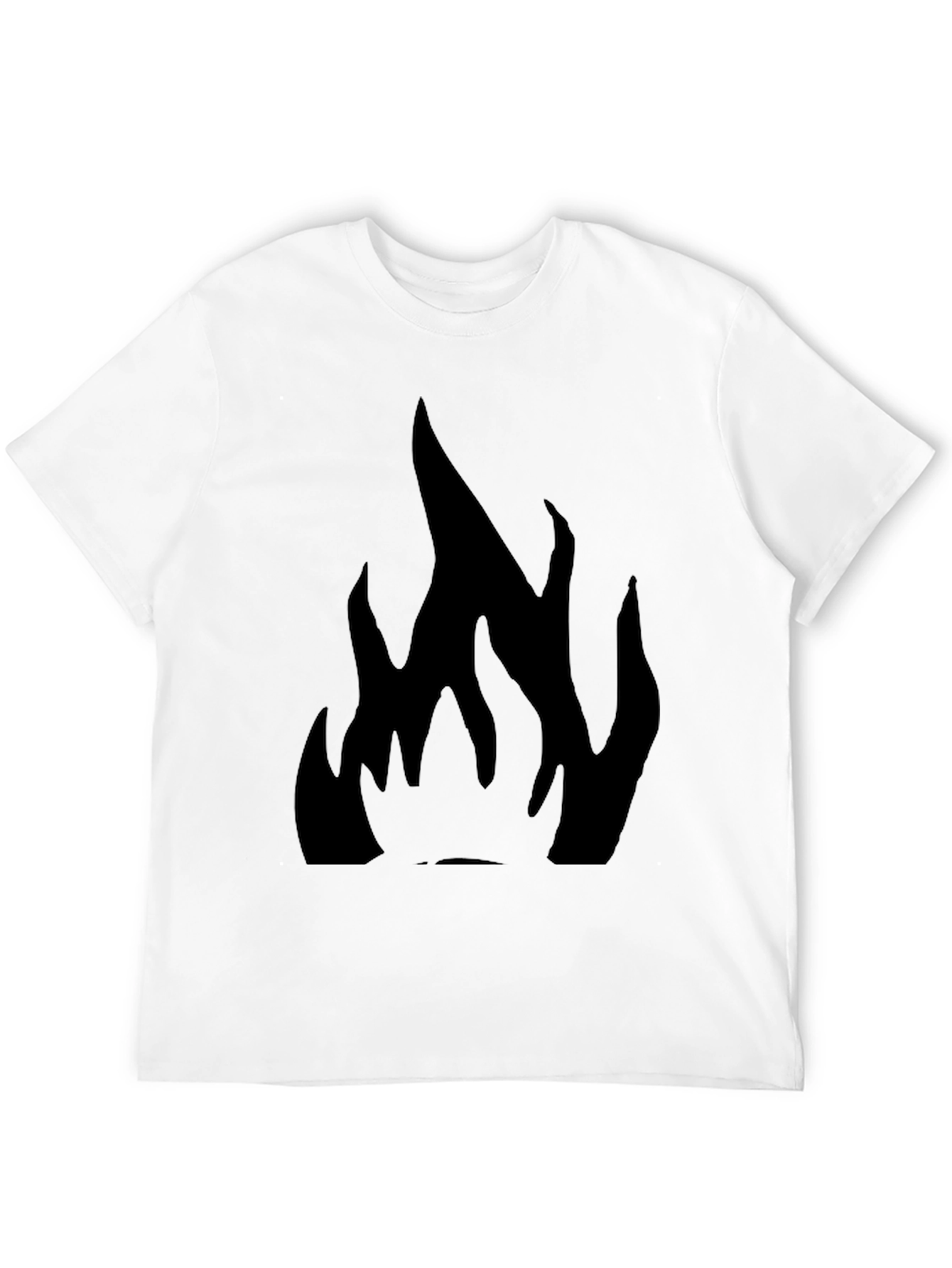 Black T-Shirt with Flame Design
