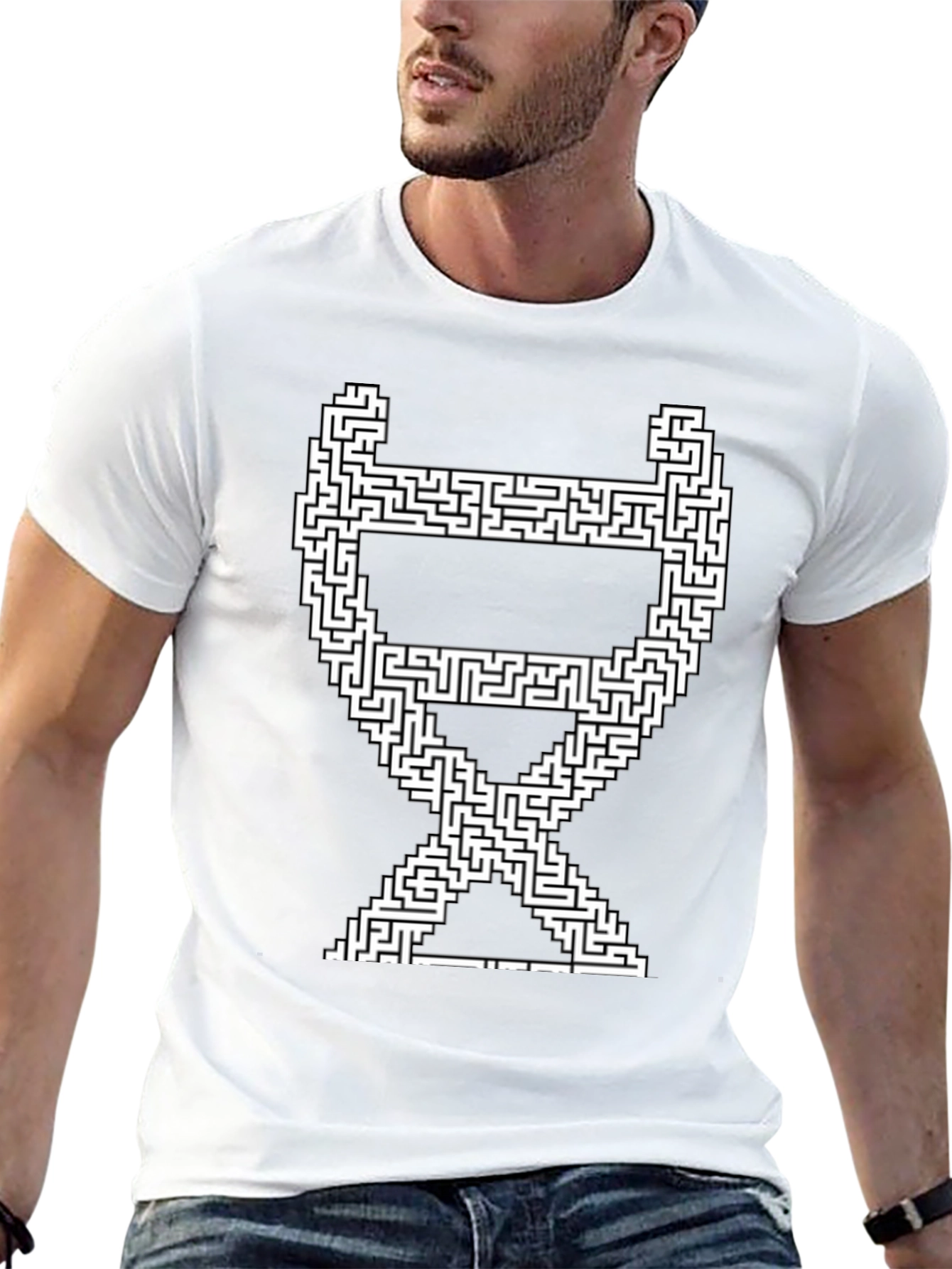 Maze Chair Graphic Tee - Stylish Puzzle T-Shirt
