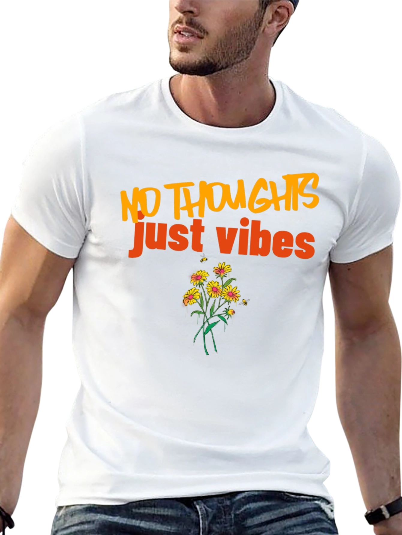 No Thoughts Just Vibes Black T-Shirt