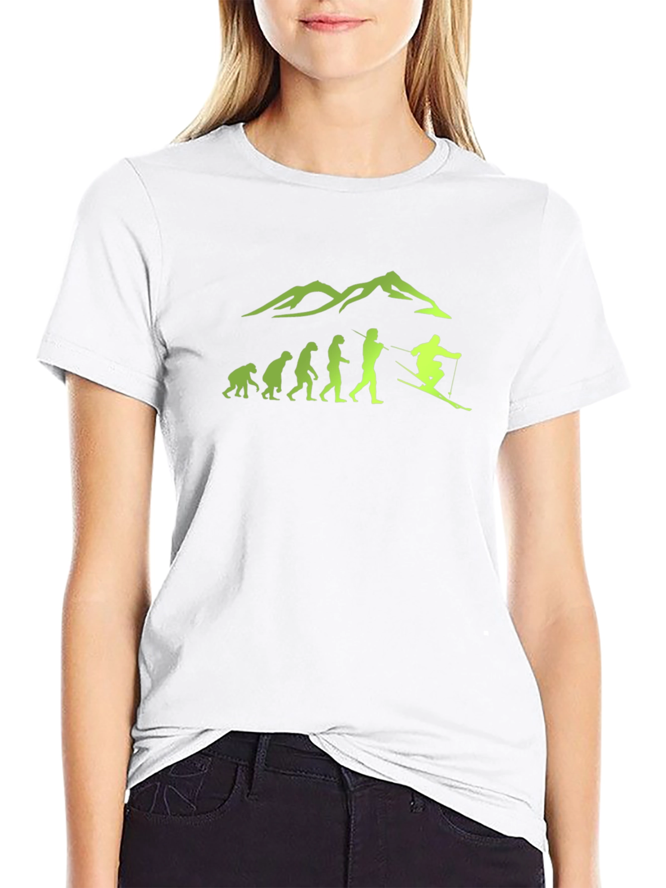 Ski Evolution Graphic Tee - Black Cotton Blend