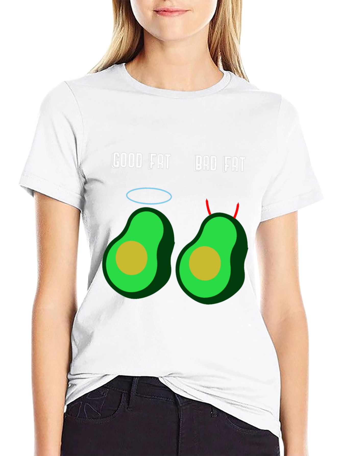 Good Fat Bad Fat Avocado Graphic T-Shirt
