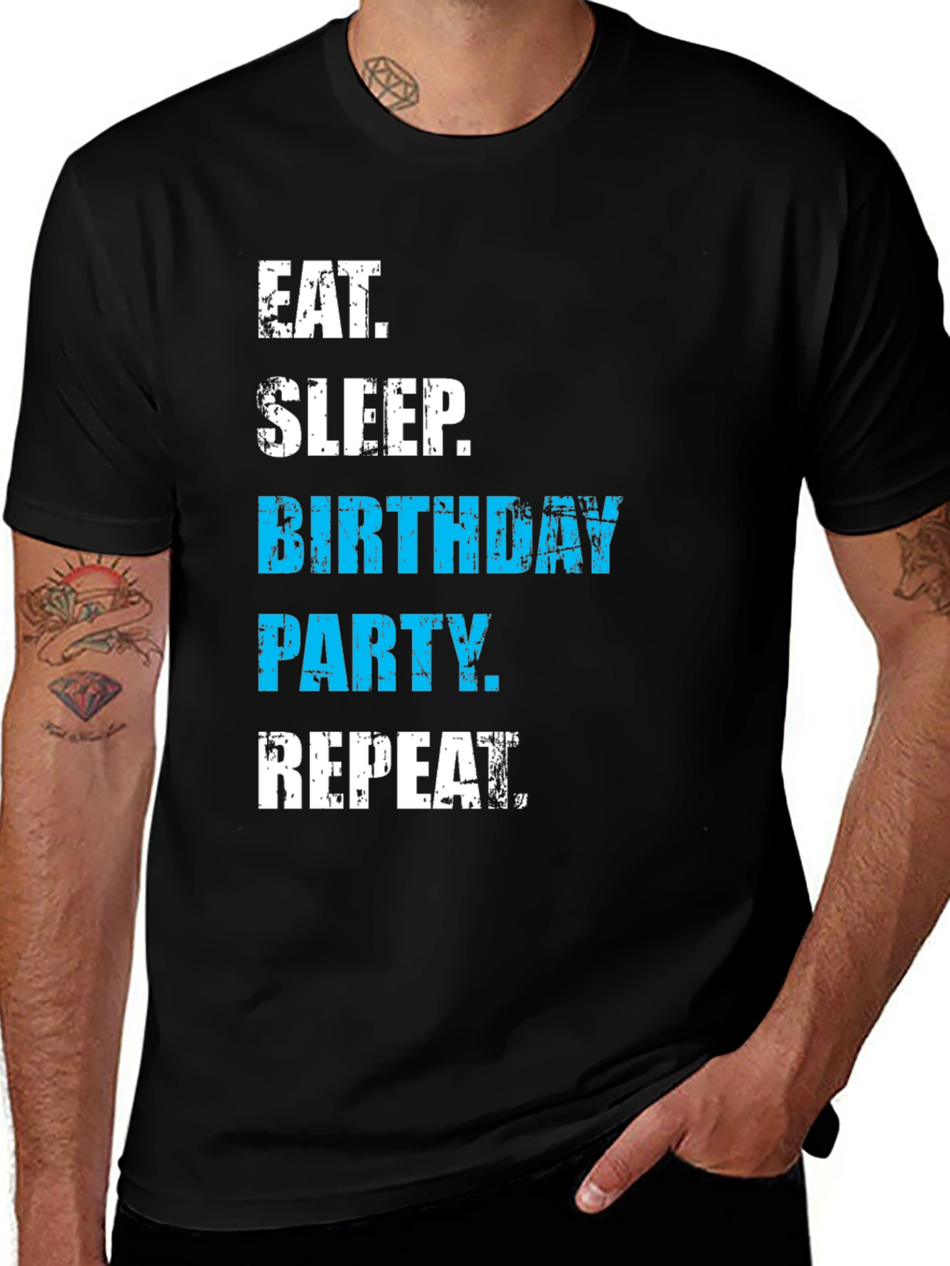 Eat Sleep Birthday Party Repeat Black T-Shirt