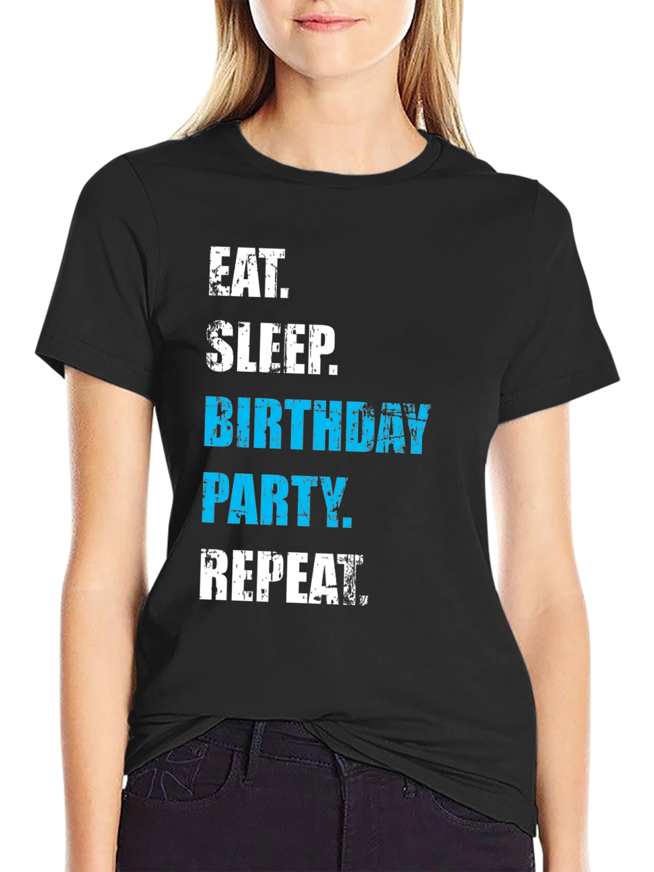 Eat Sleep Birthday Party Repeat Black T-Shirt