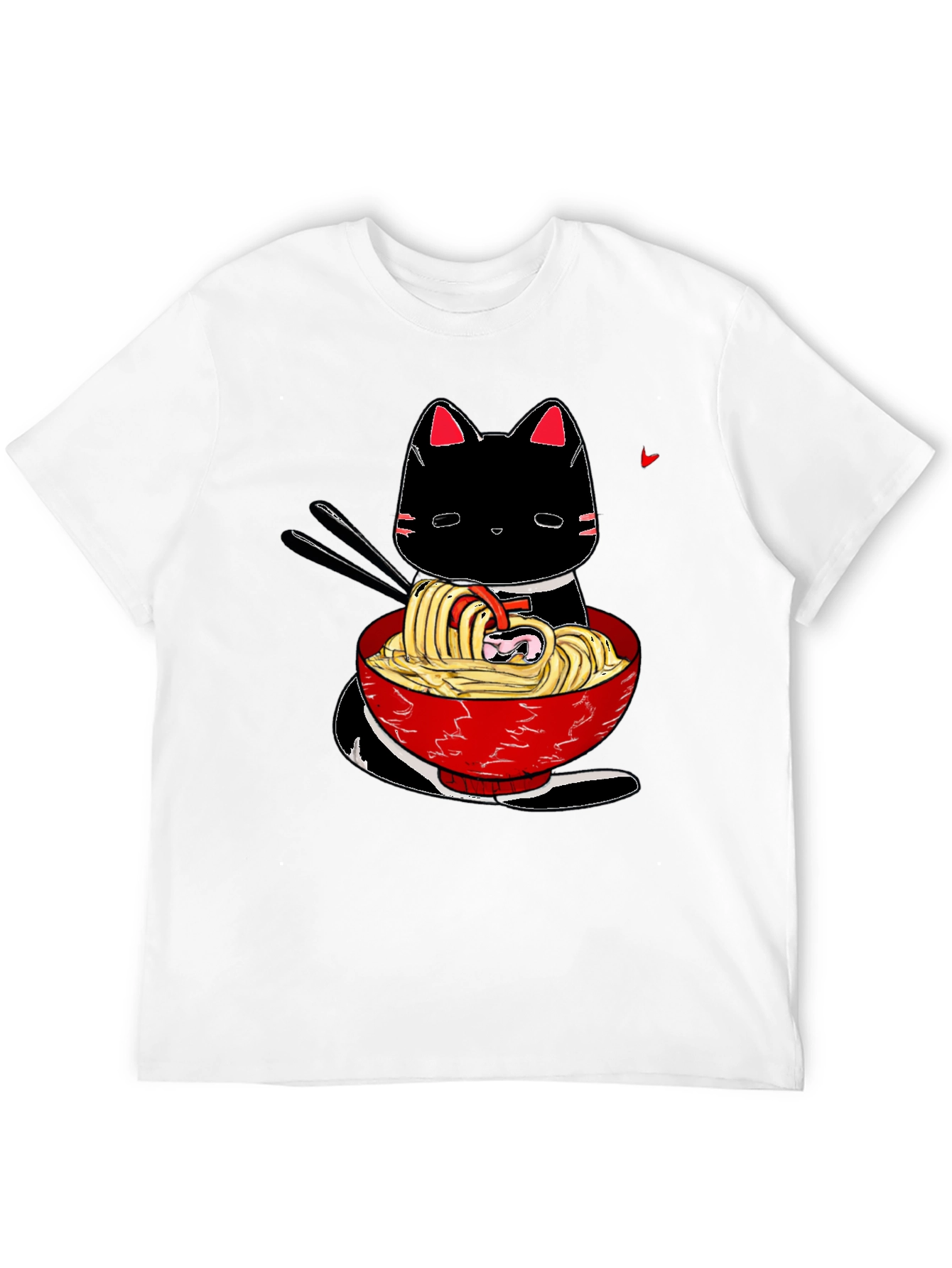Ramen Cat Black T-Shirt - Anime Style
