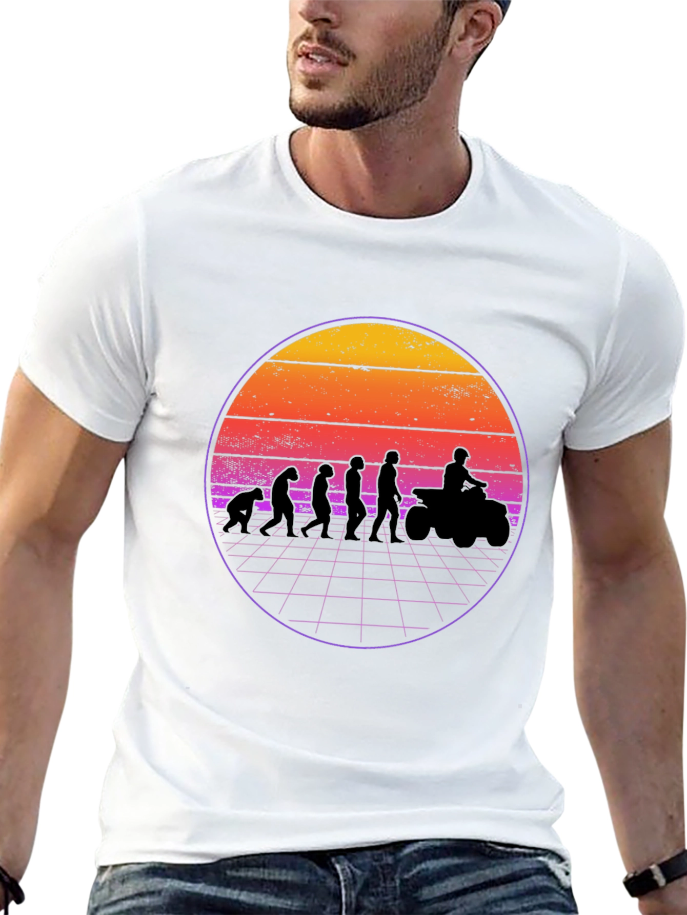 Evolution ATV Sunset Graphic T-Shirt - Black