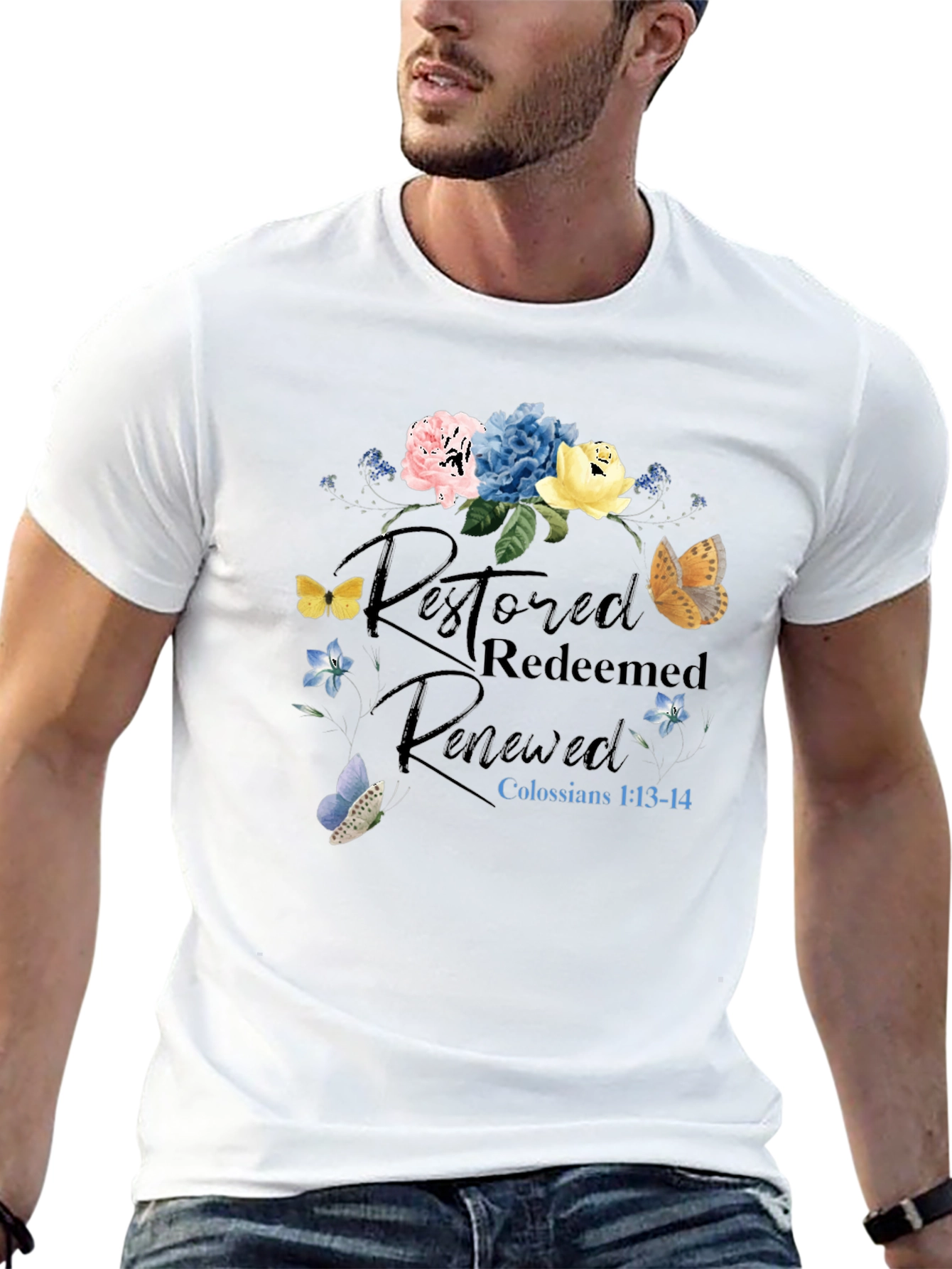 Restored Redeemed Renewed Christian T-Shirt
