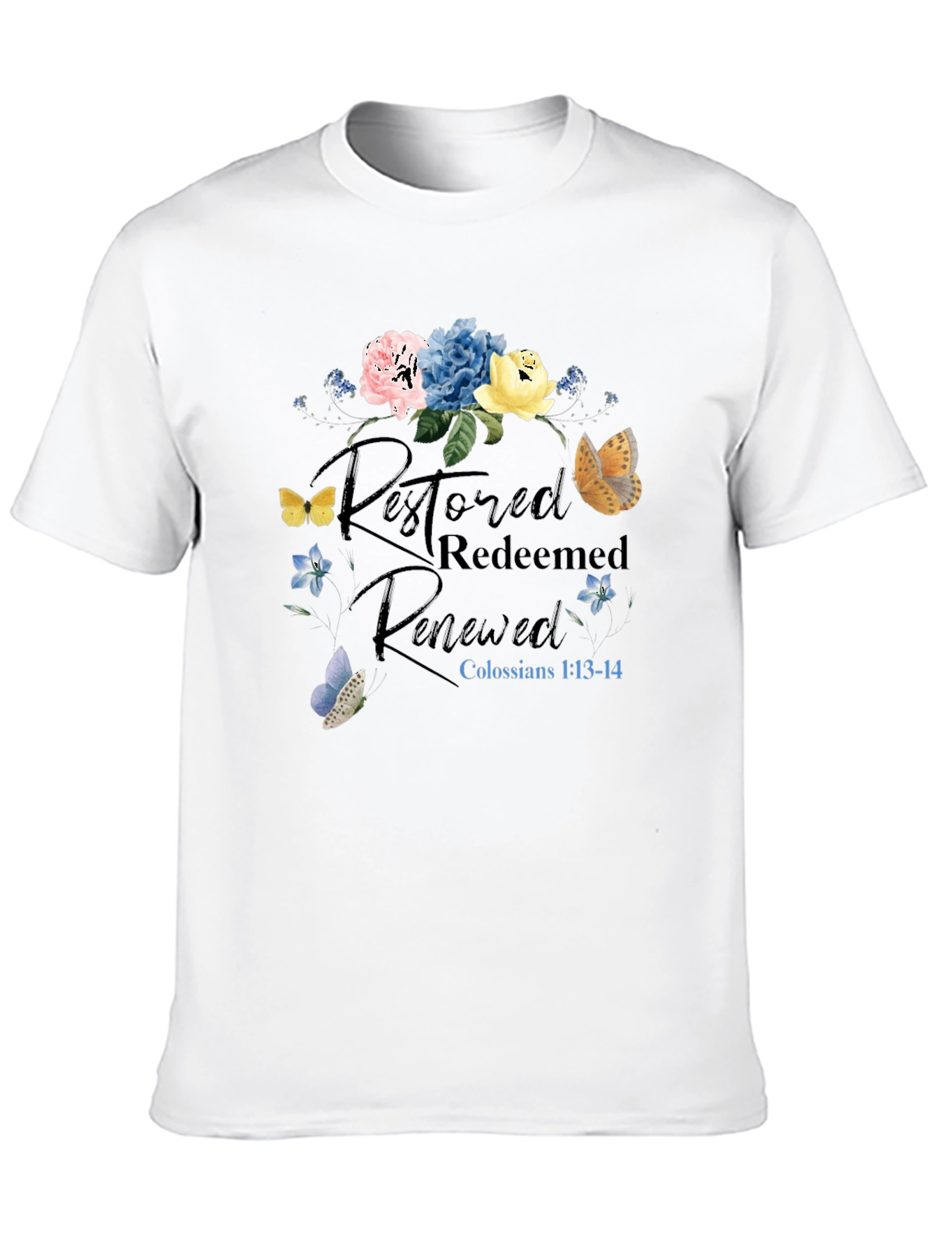 Restored Redeemed Renewed Christian T-Shirt