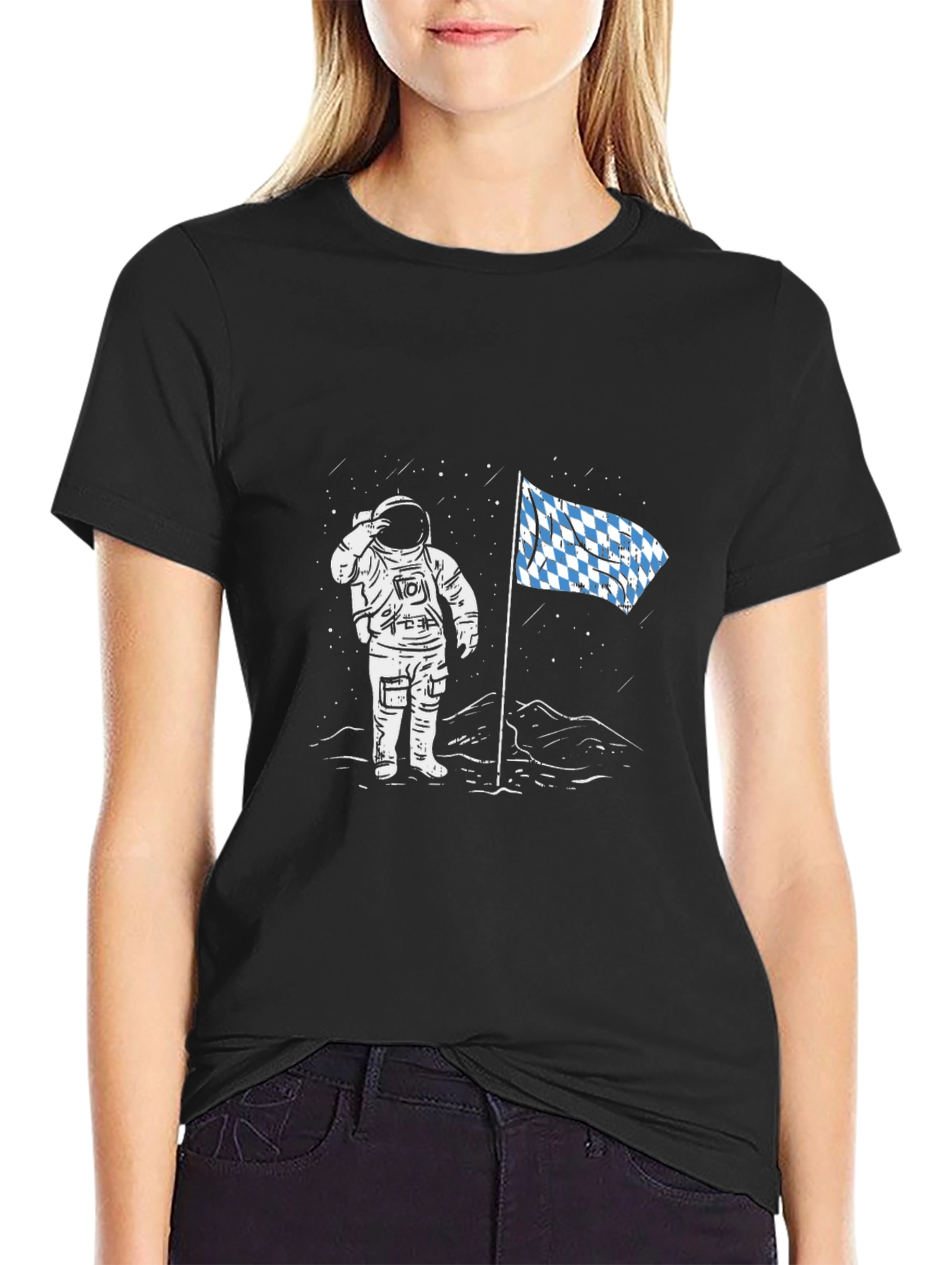 Astronaut Moon Landing T-Shirt - Black
