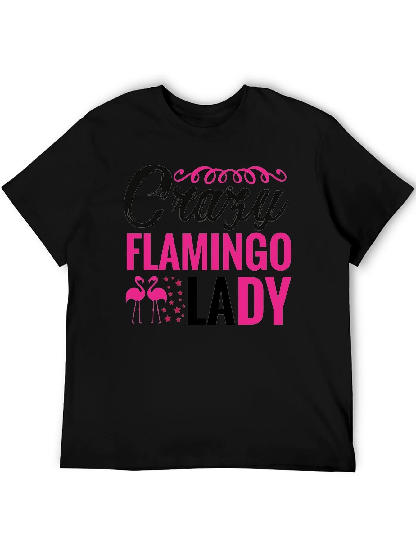 Crazy Flamingo Lady Graphic T-Shirt