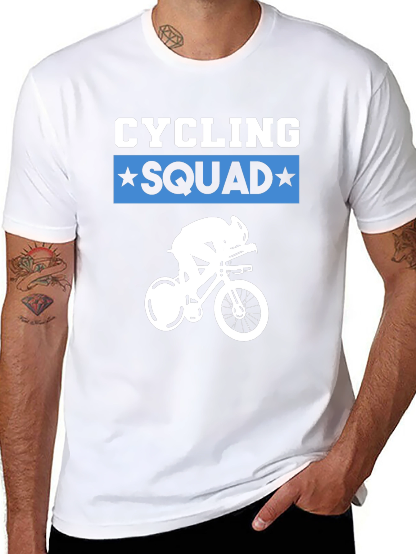 Cycling Squad Graphic Tee - Black Cotton T-Shirt