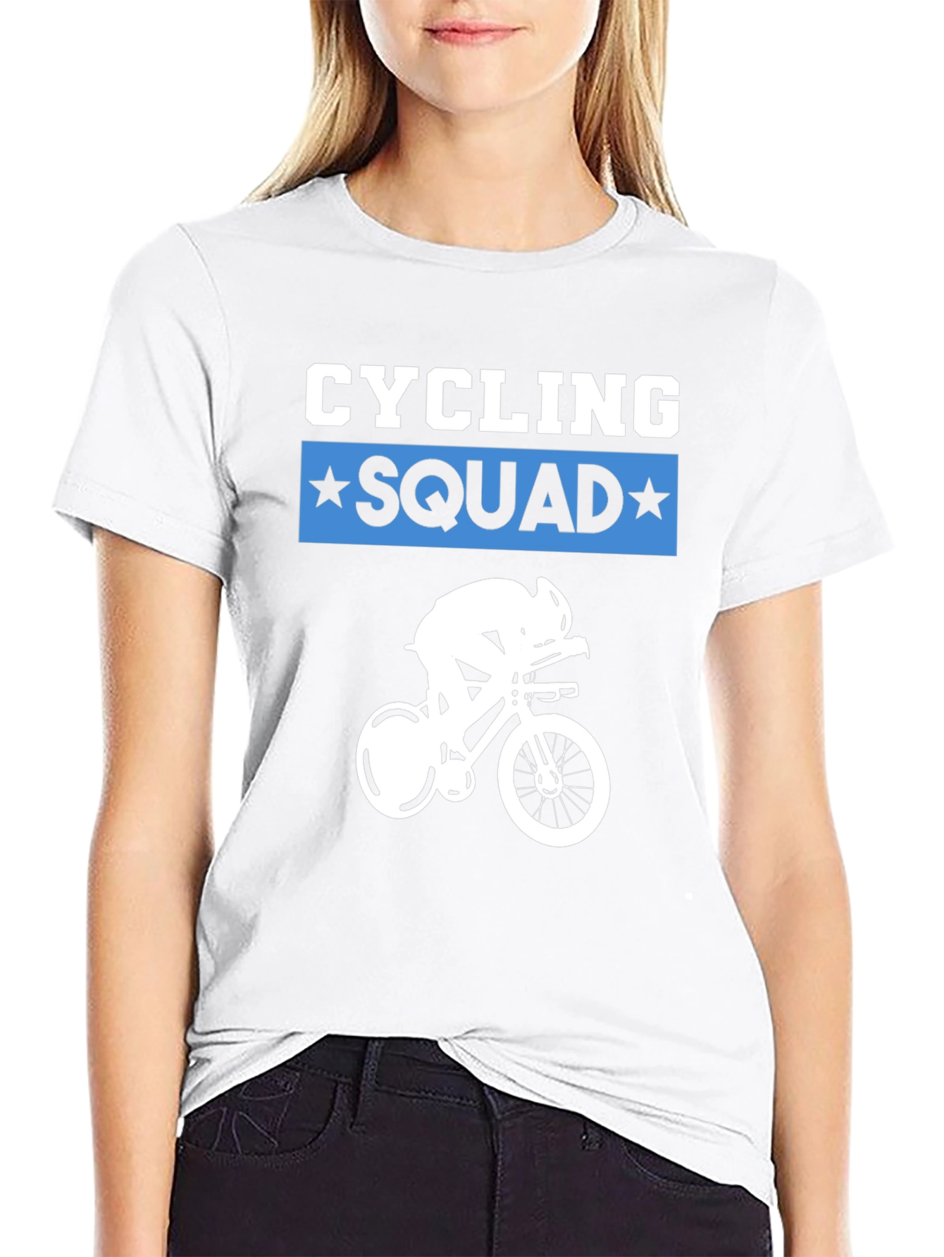 Cycling Squad Graphic Tee - Black Cotton T-Shirt