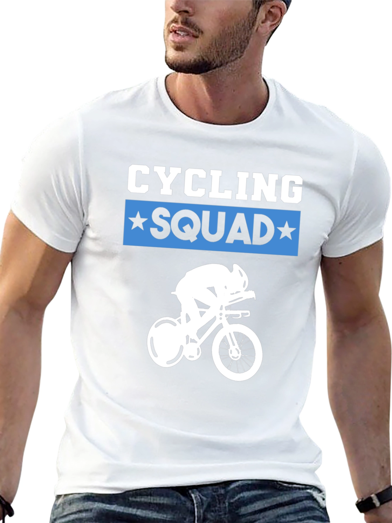 Cycling Squad Graphic Tee - Black Cotton T-Shirt