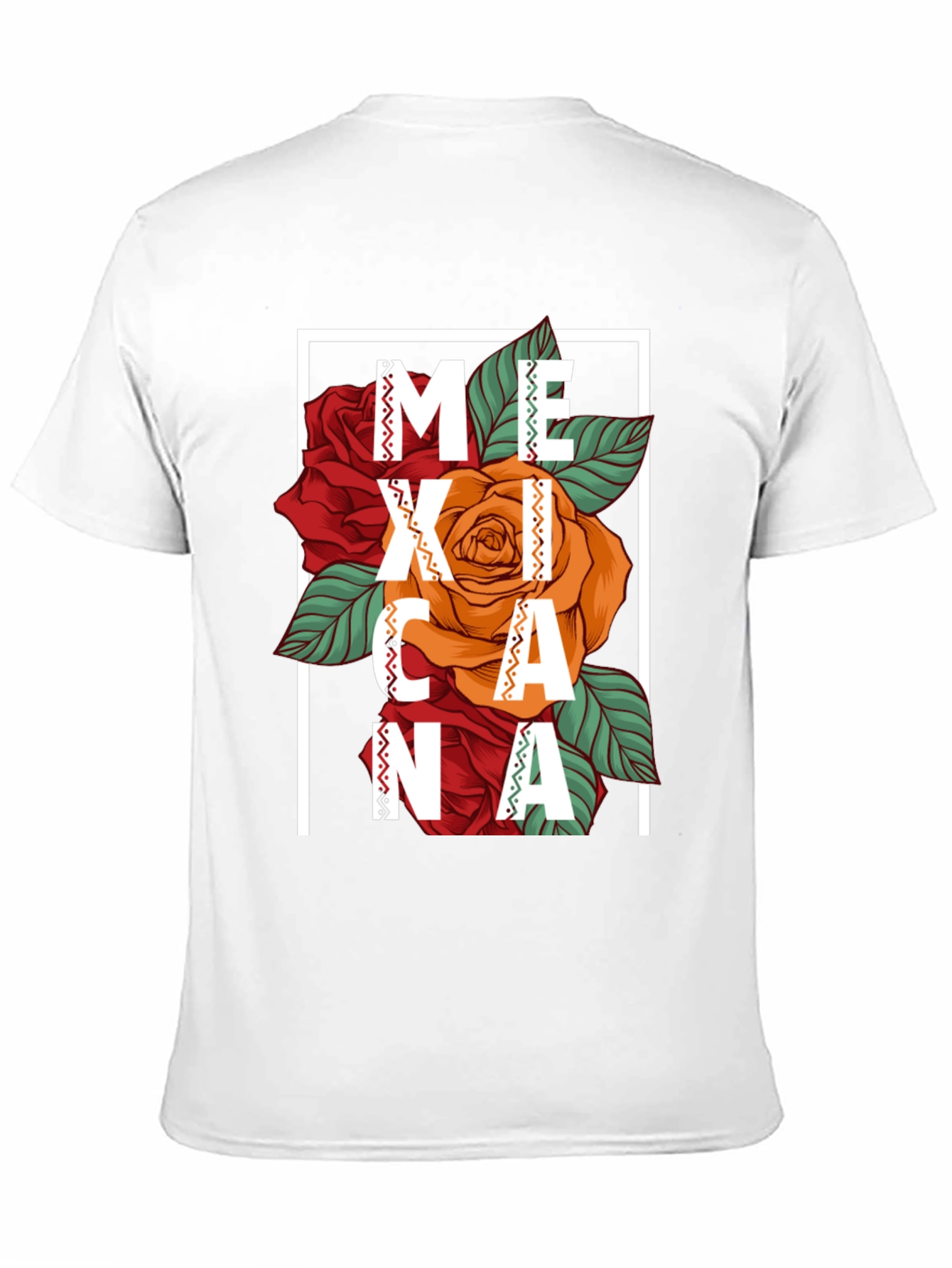 Mexicana Graphic T-Shirt - Floral Design Black