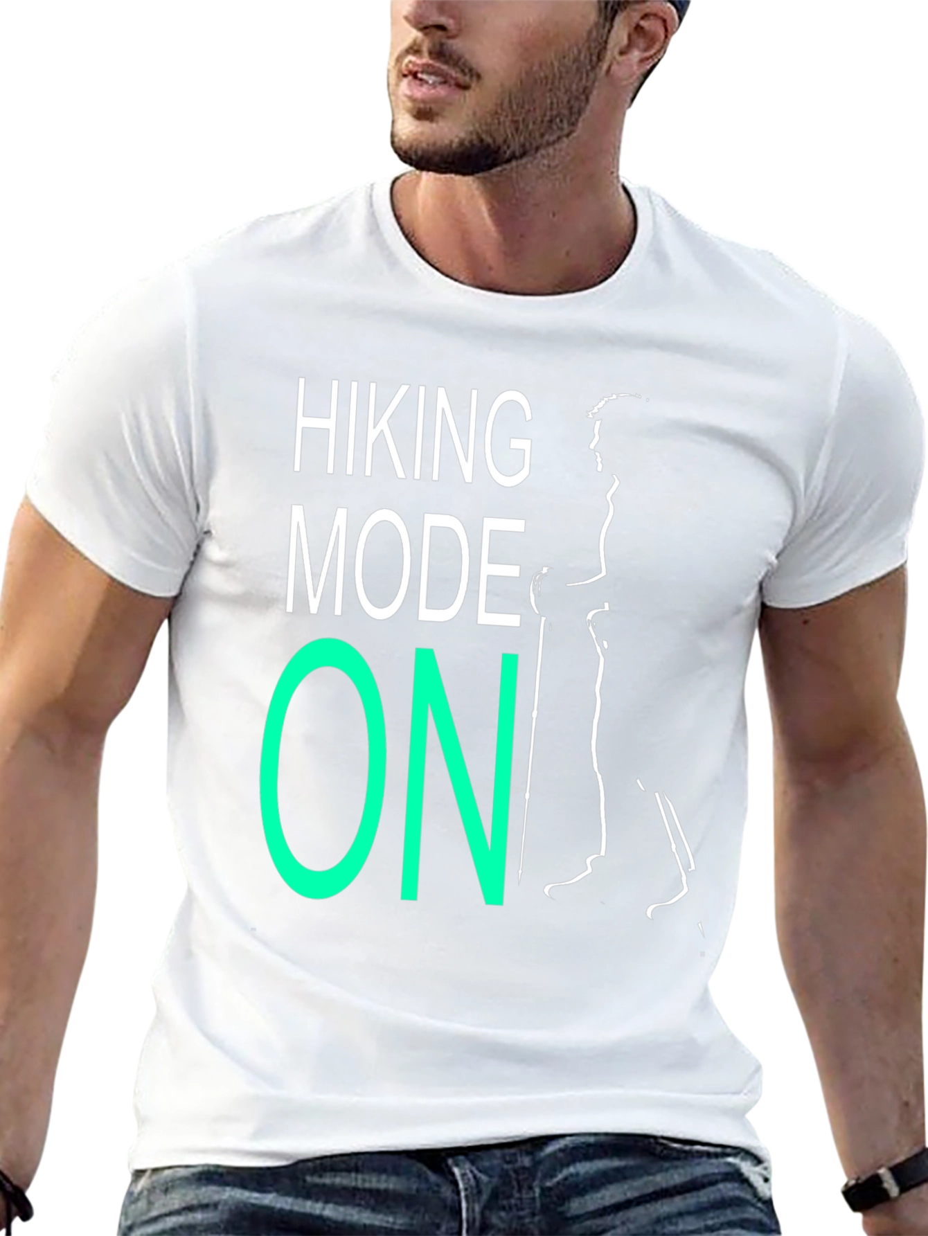 Hiking Mode ON T-Shirt - Black Casual Tee