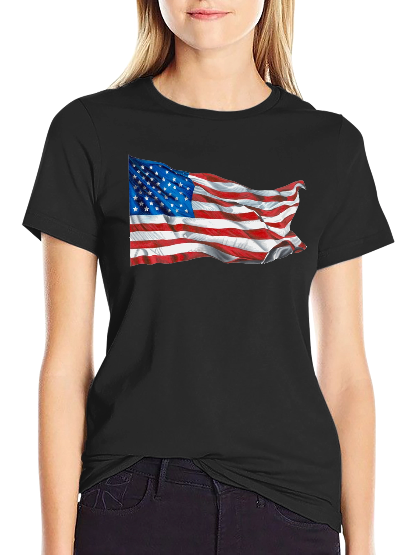 American Flag Graphic T-Shirt Patriotic USA Tee