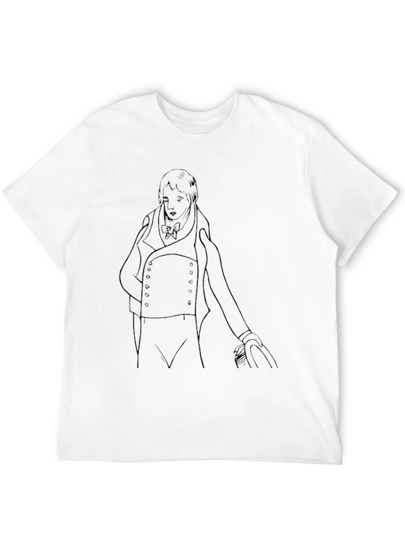 Sketch Portrait Tee - Classic Black Cotton T-Shirt