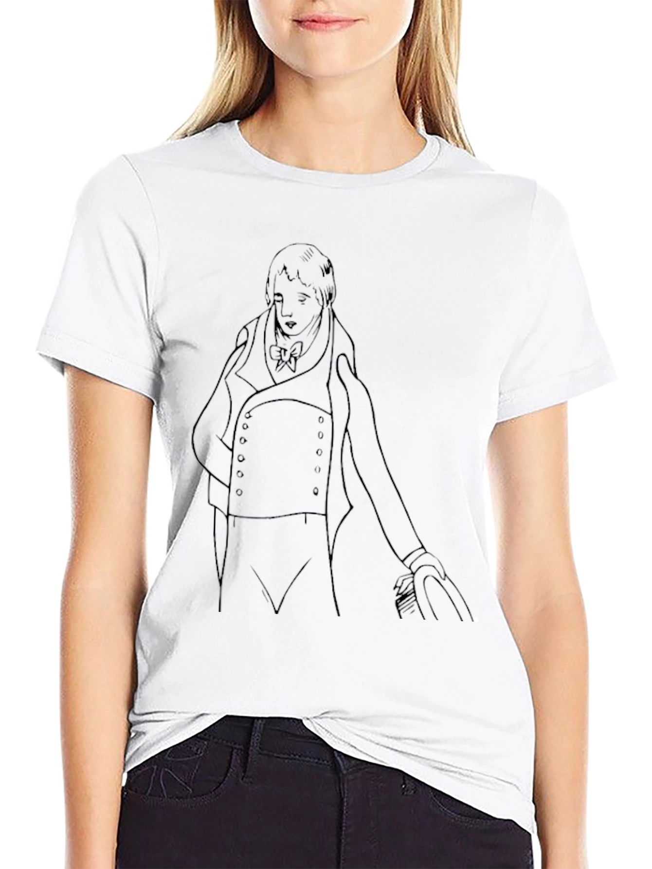Sketch Portrait Tee - Classic Black Cotton T-Shirt