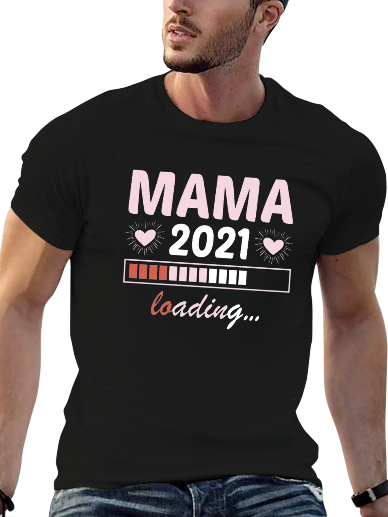Mama 2021 Loading T-Shirt Pregnancy Announcement Tee