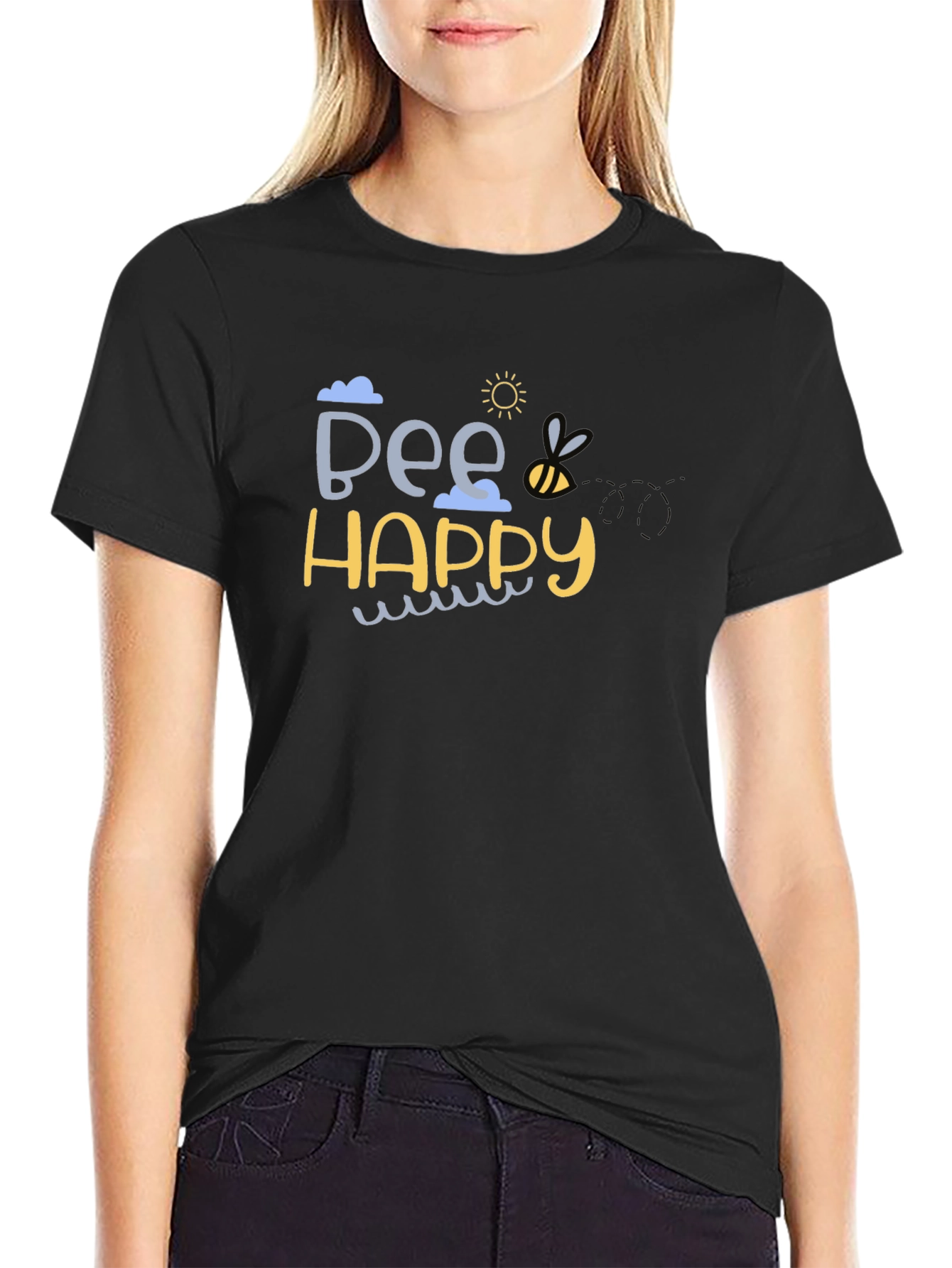 Bee Happy Graphic T-Shirt | Cute Unisex Tee