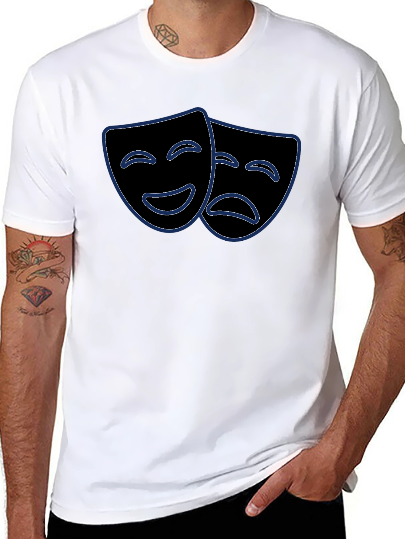 Comedy Tragedy Mask Graphic Tee