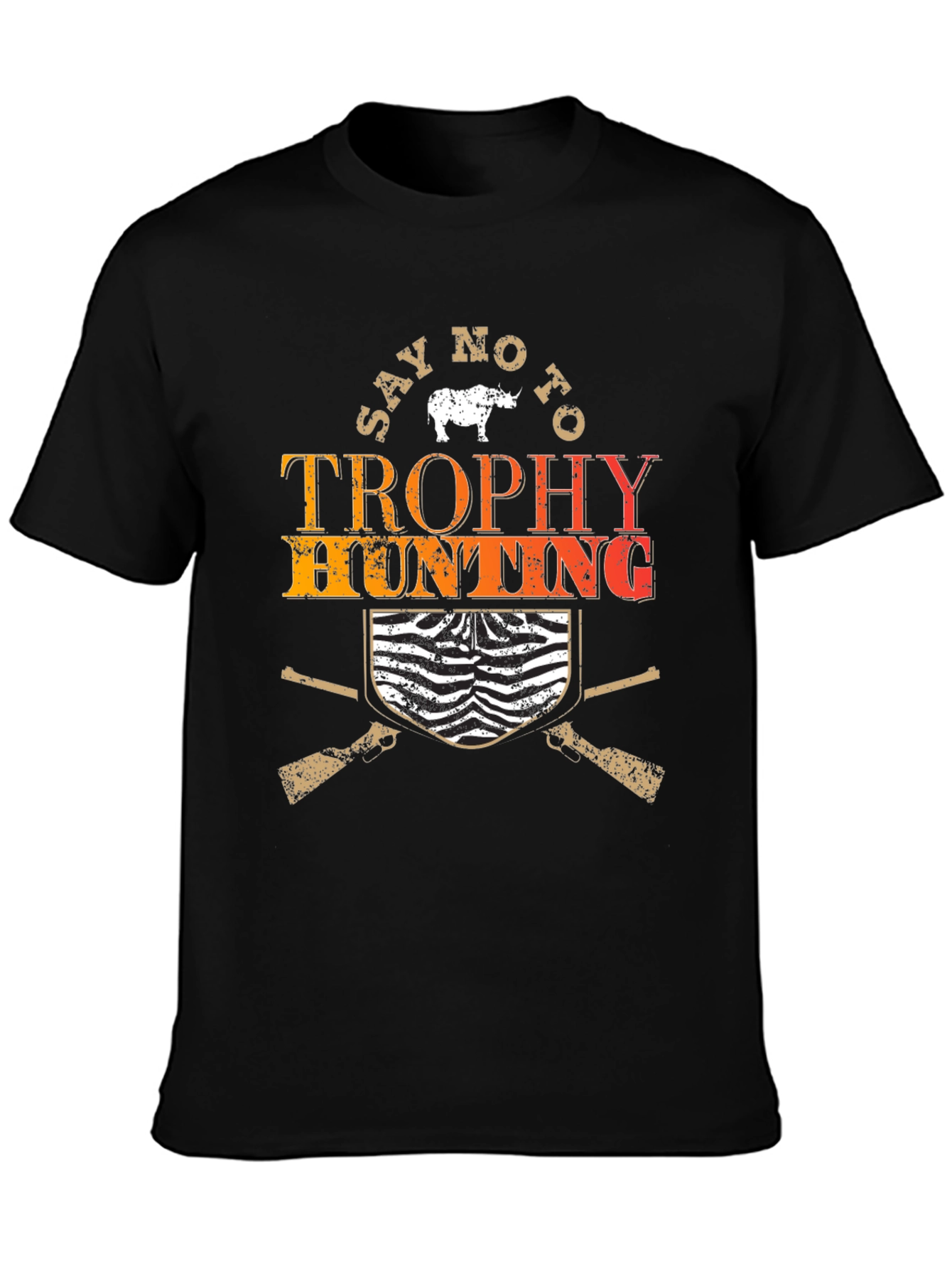 Say No to Trophy Hunting Black Graphic Tee