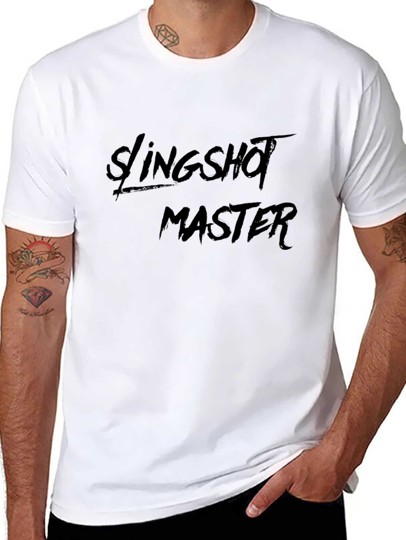 Slingshot Master Black T-Shirt - Unique Design