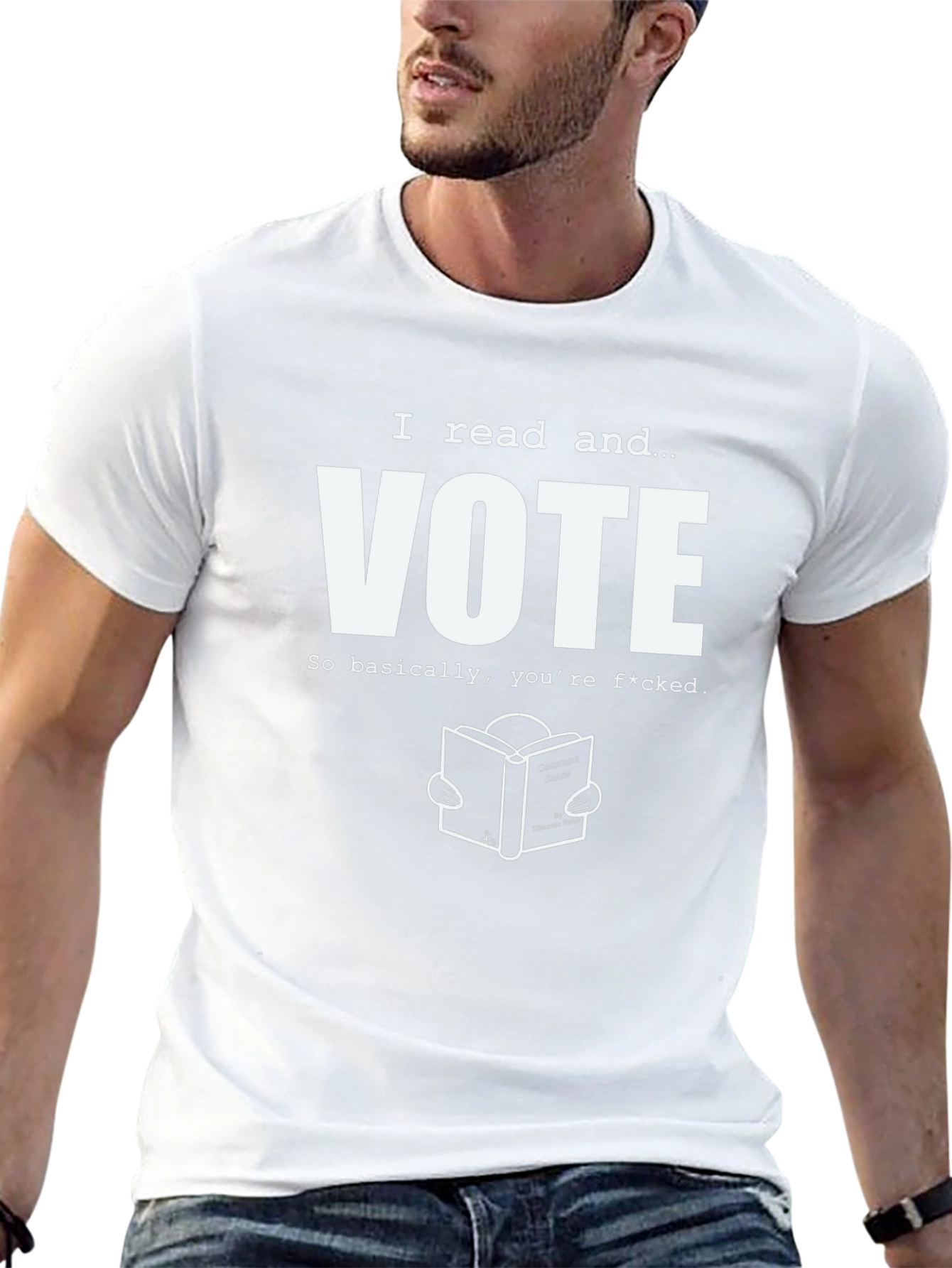 I Read and Vote Graphic Tee - Black