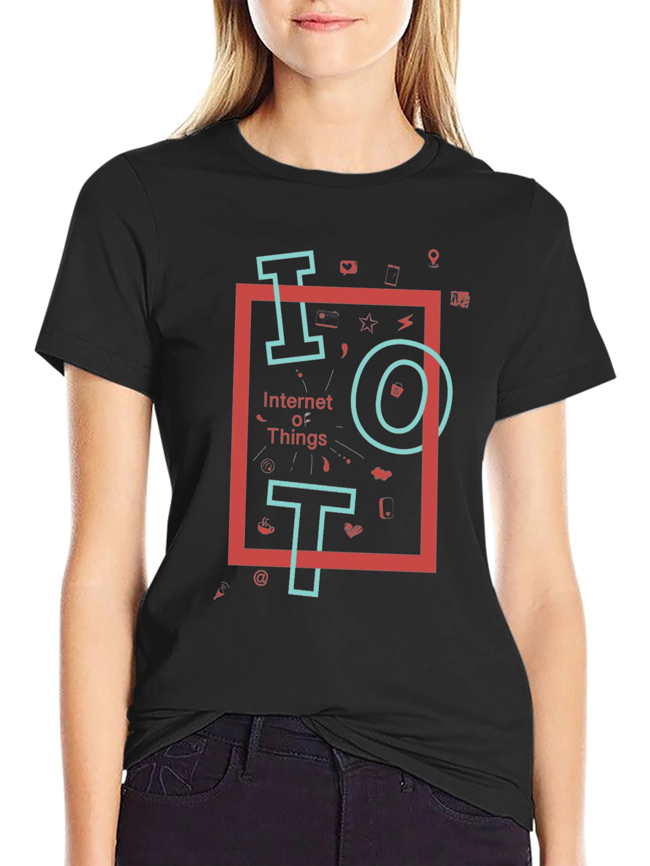 Internet of Things Black Graphic Tee