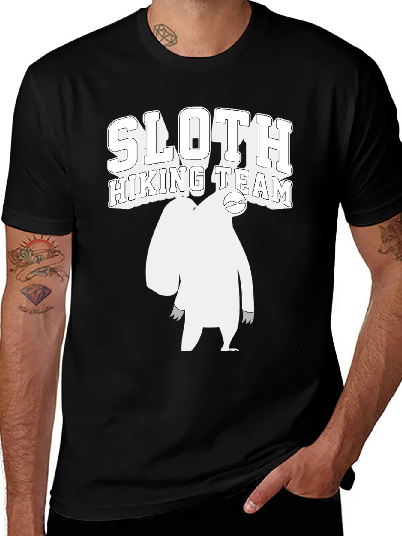 Sloth Hiking Team T-Shirt Funny Graphic Tee