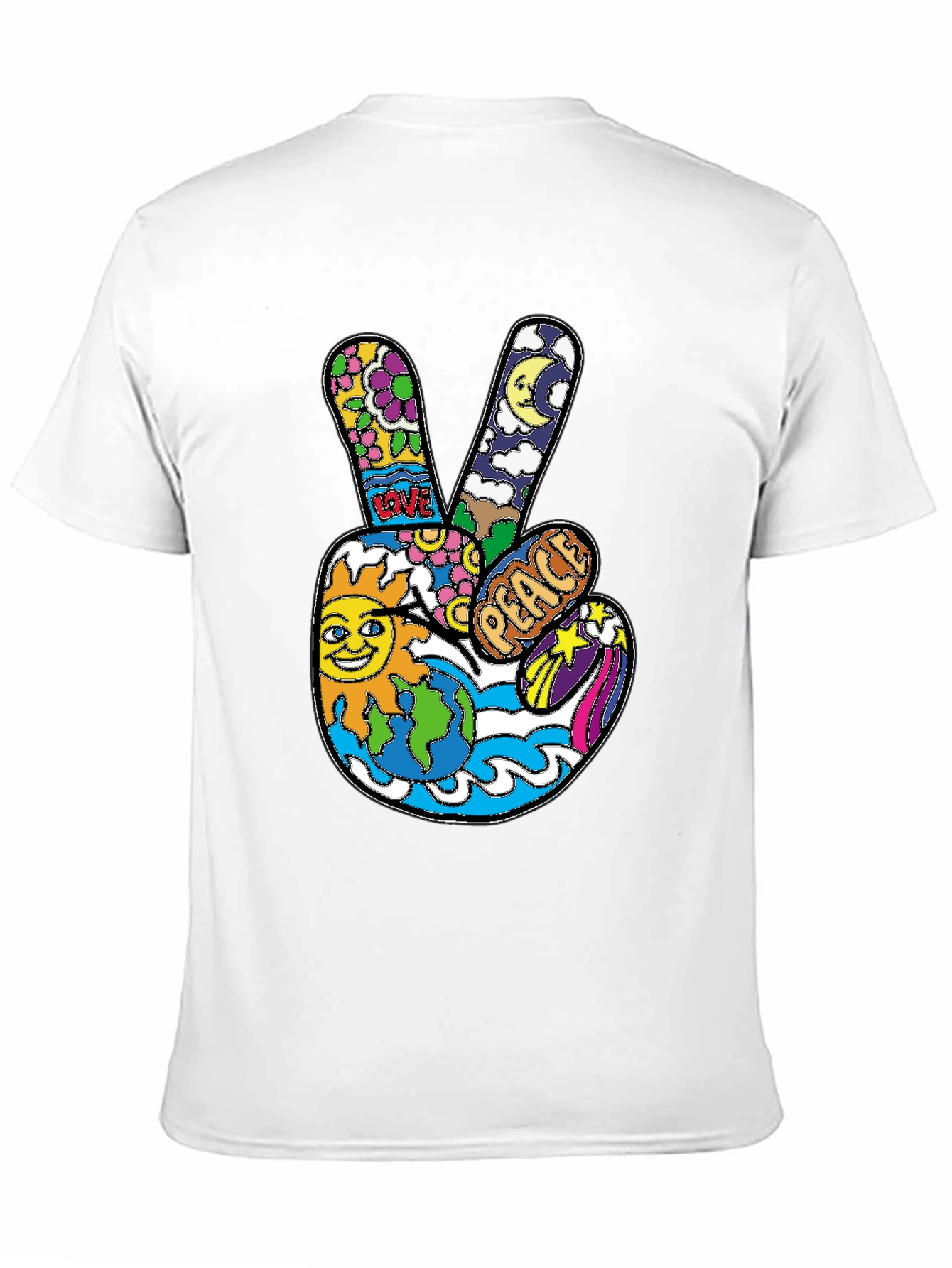 Peace Sign Graphic T-Shirt - Retro Hippie Style