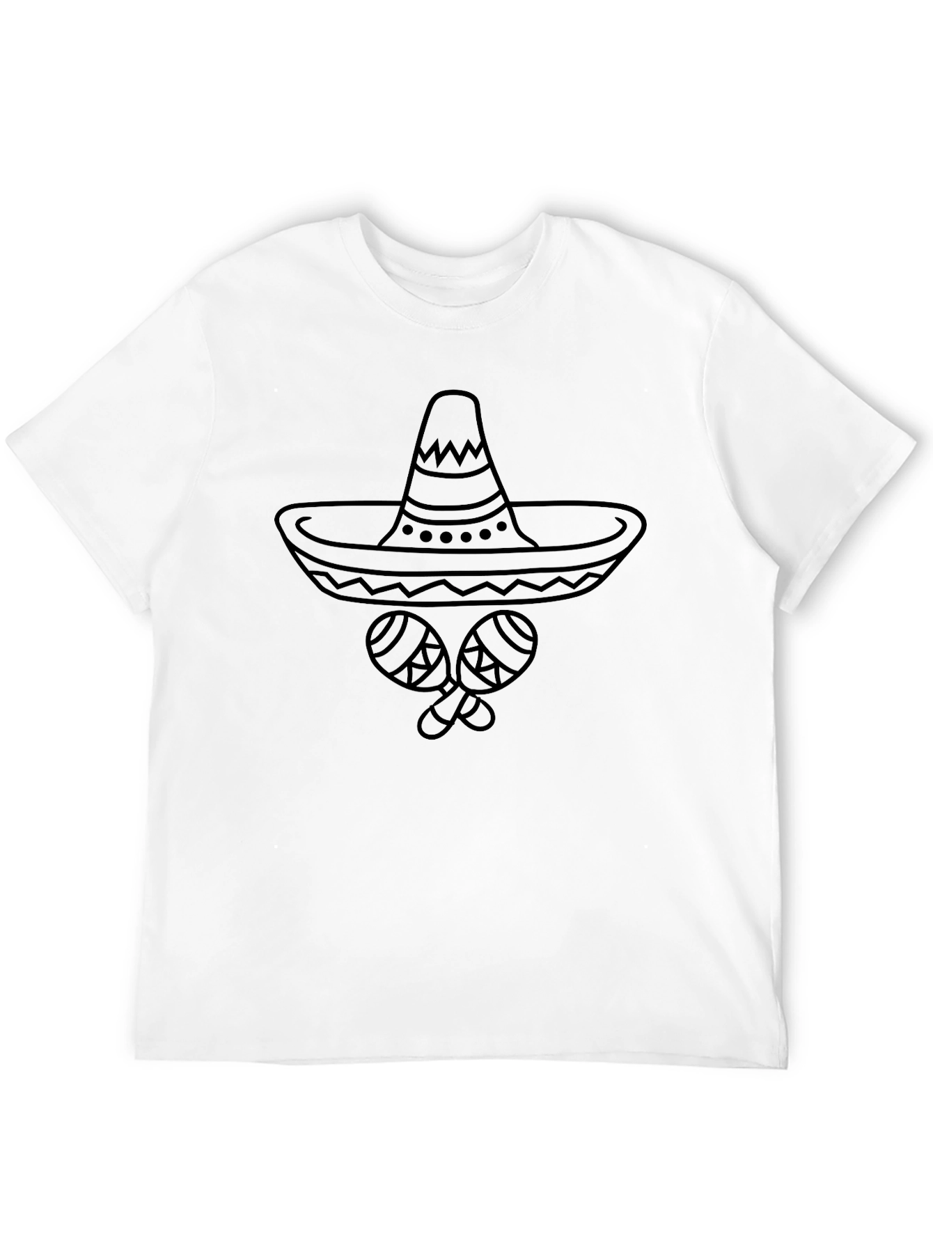 Fiesta Ready Mens T-Shirt - Sombrero & Maracas Design