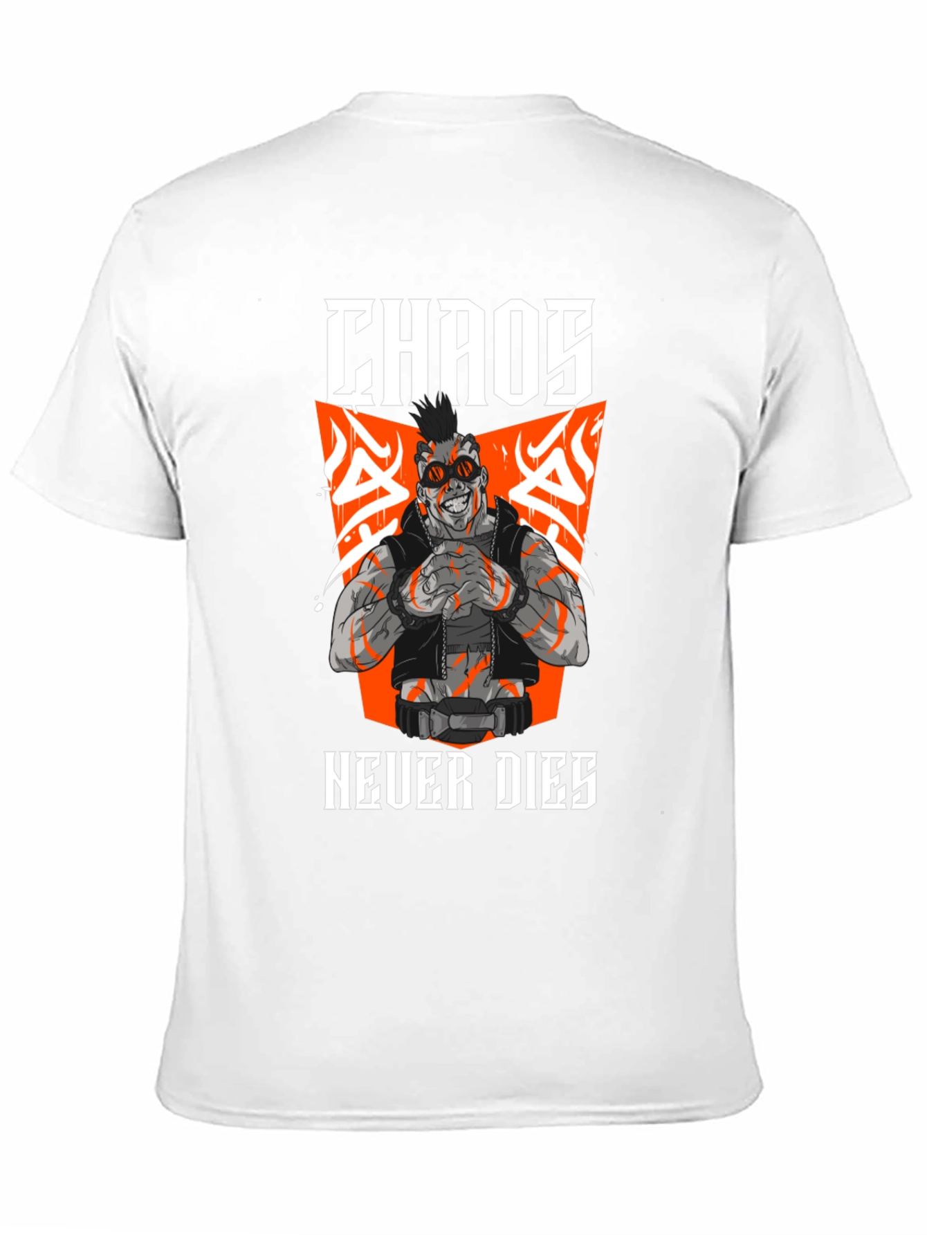 Chaos Never Dies Graphic Print Black T-Shirt