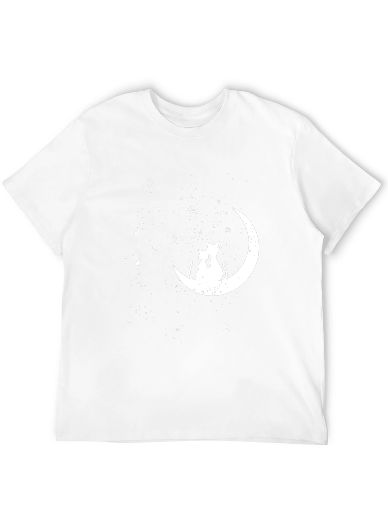 Cats on the Moon T-Shirt - Black Crew Neck