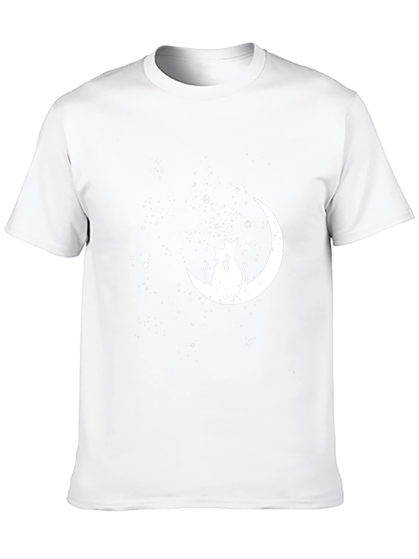 Cats on the Moon T-Shirt - Black Crew Neck