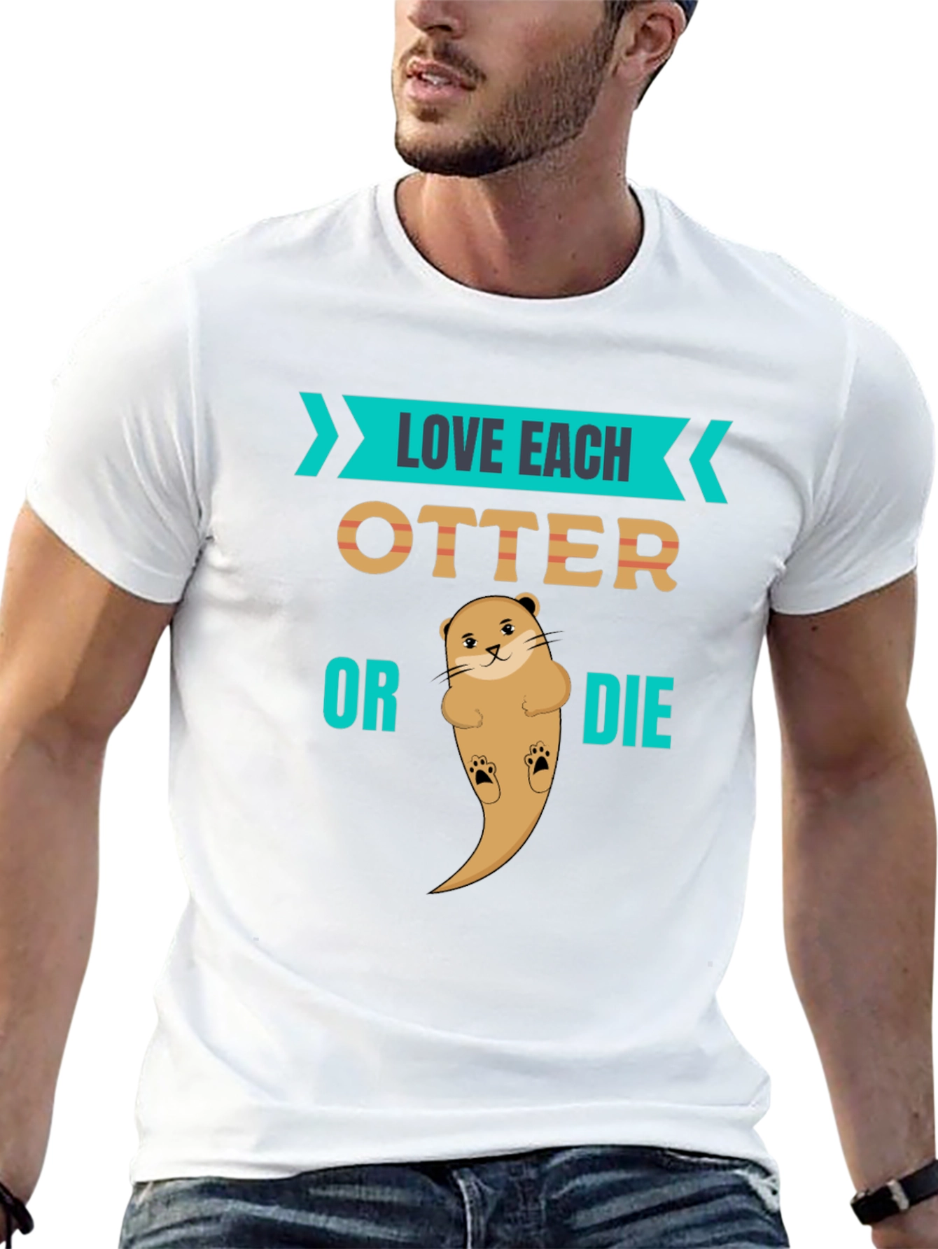 Love Each Otter Black Graphic Tee