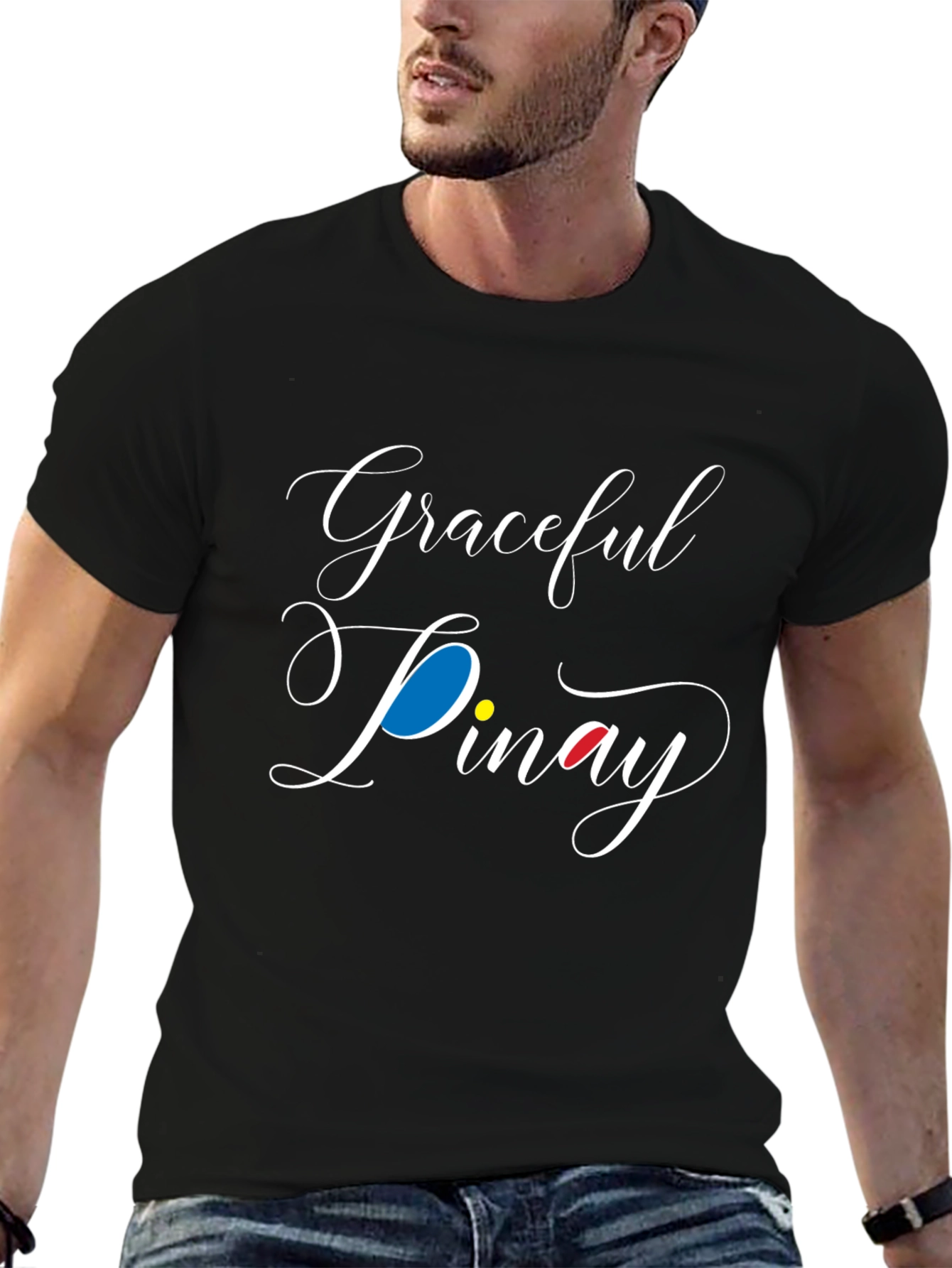 Graceful Pinay Black Graphic Tee