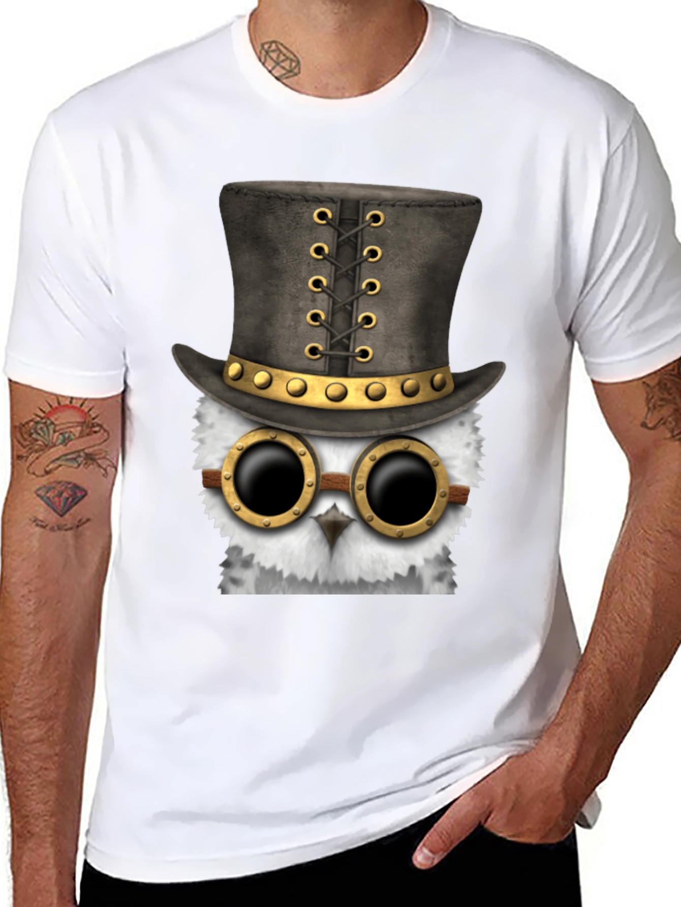 Steampunk Owl T-Shirt - Unique Design!