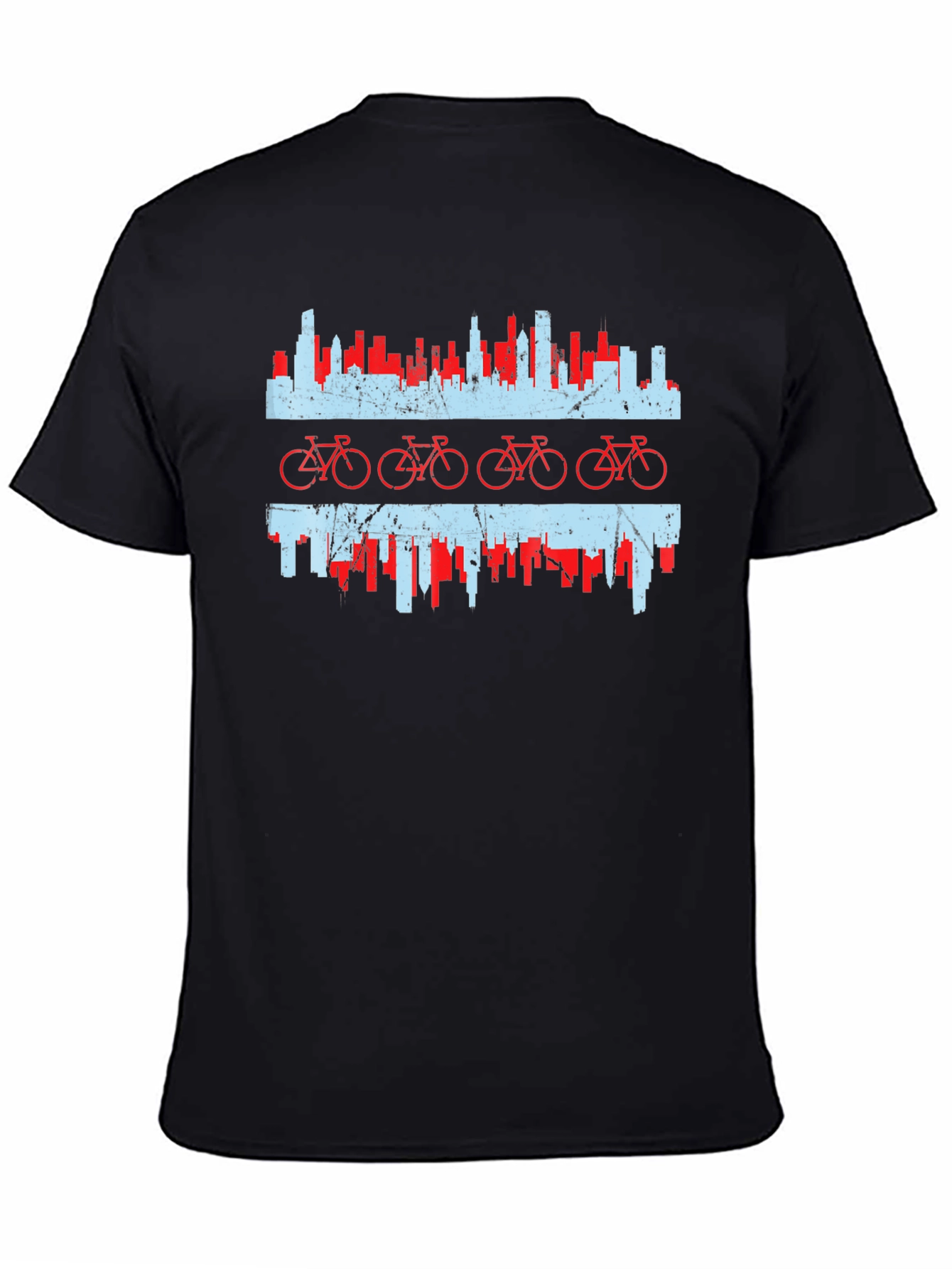 Chicago Flag Bicycle Graphic Tee - Black